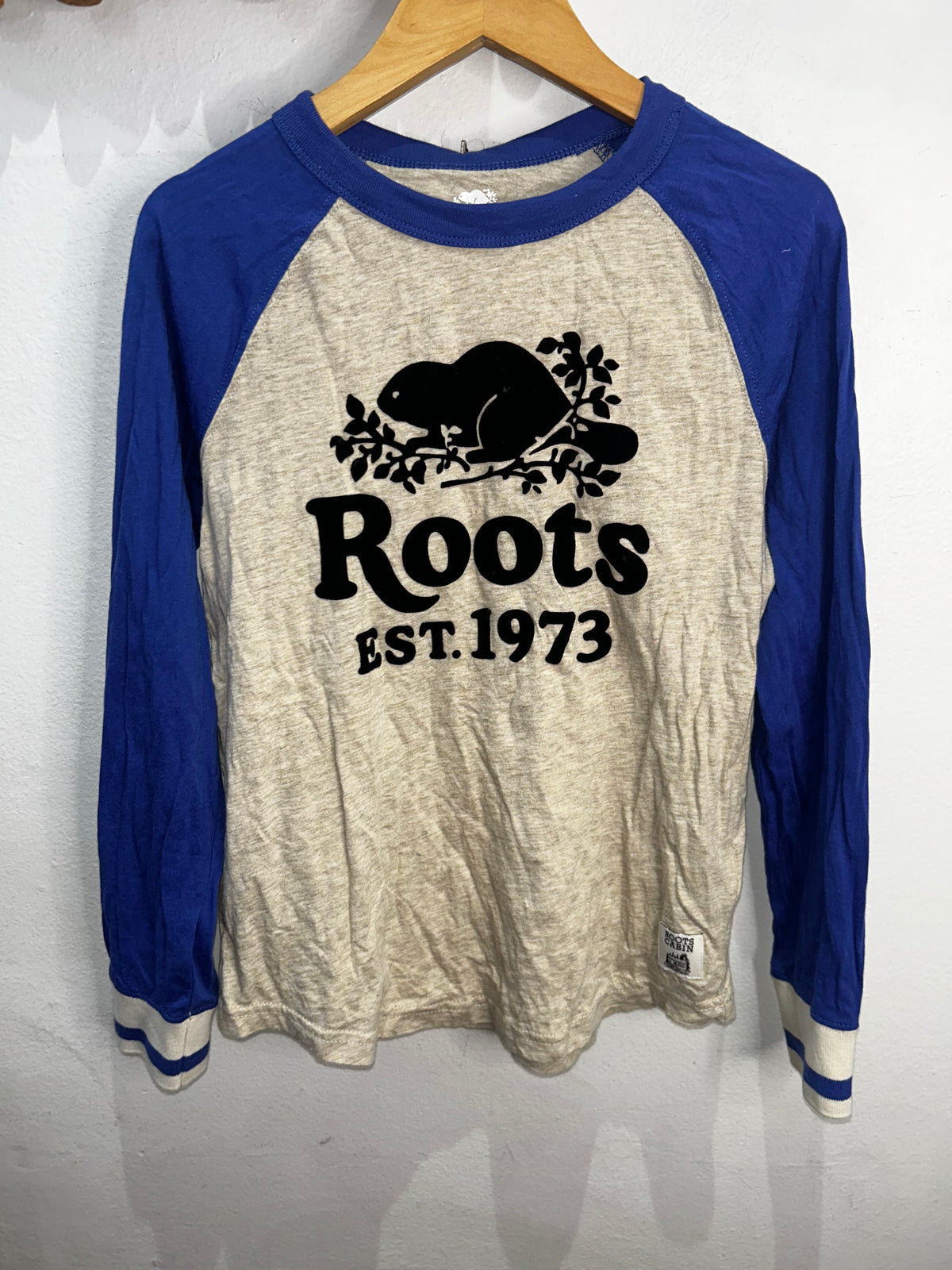 Roots blue and cream longsleeve 7-8y