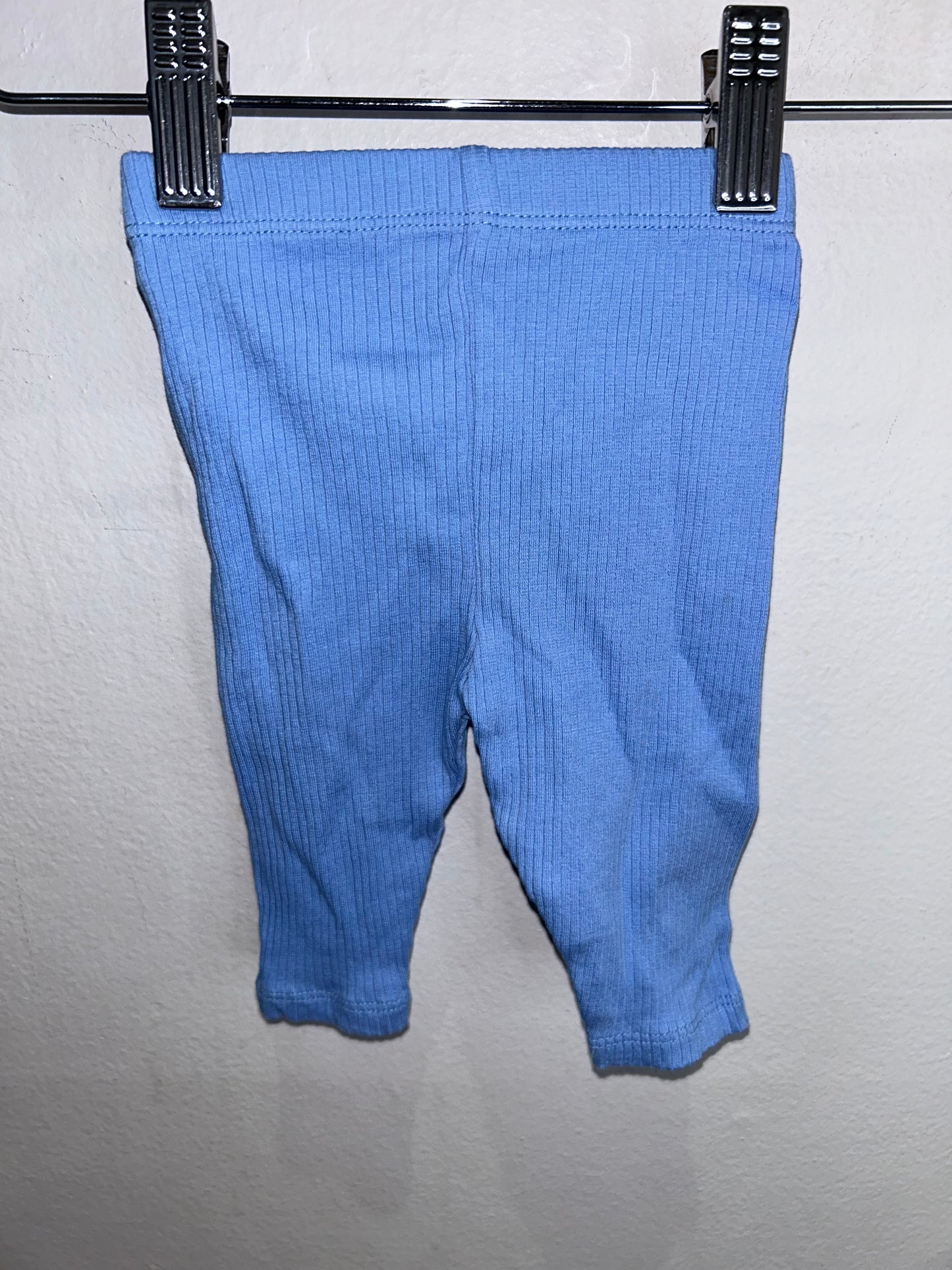 Mid blue ribbed set 0-3m