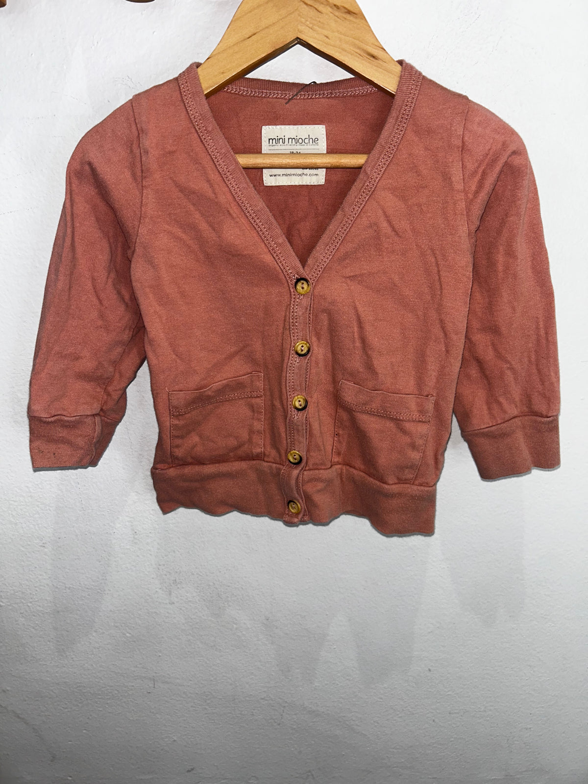 Mini Mioche peach cardigan 18-24m