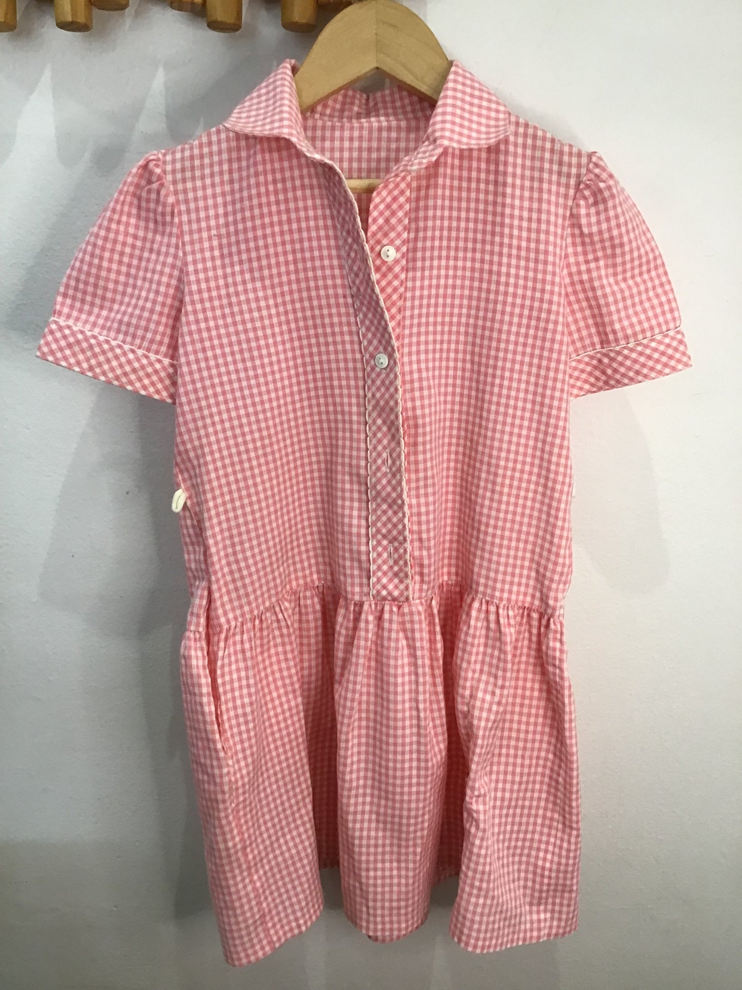 Dress pink gingham 5y