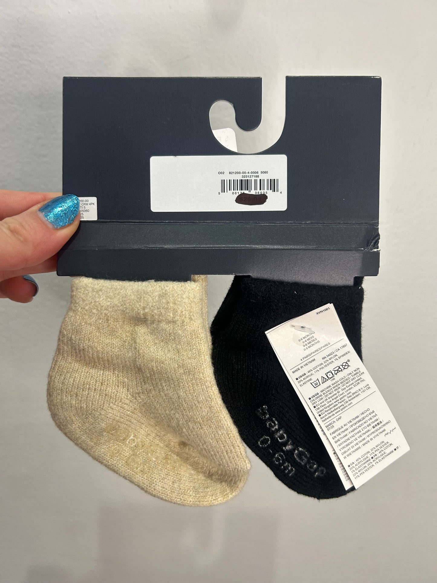 Four pack socks 0-6m NEW