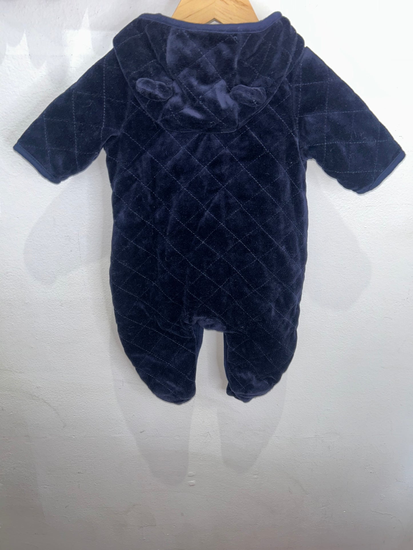 Navy quilted bunting 0-3m