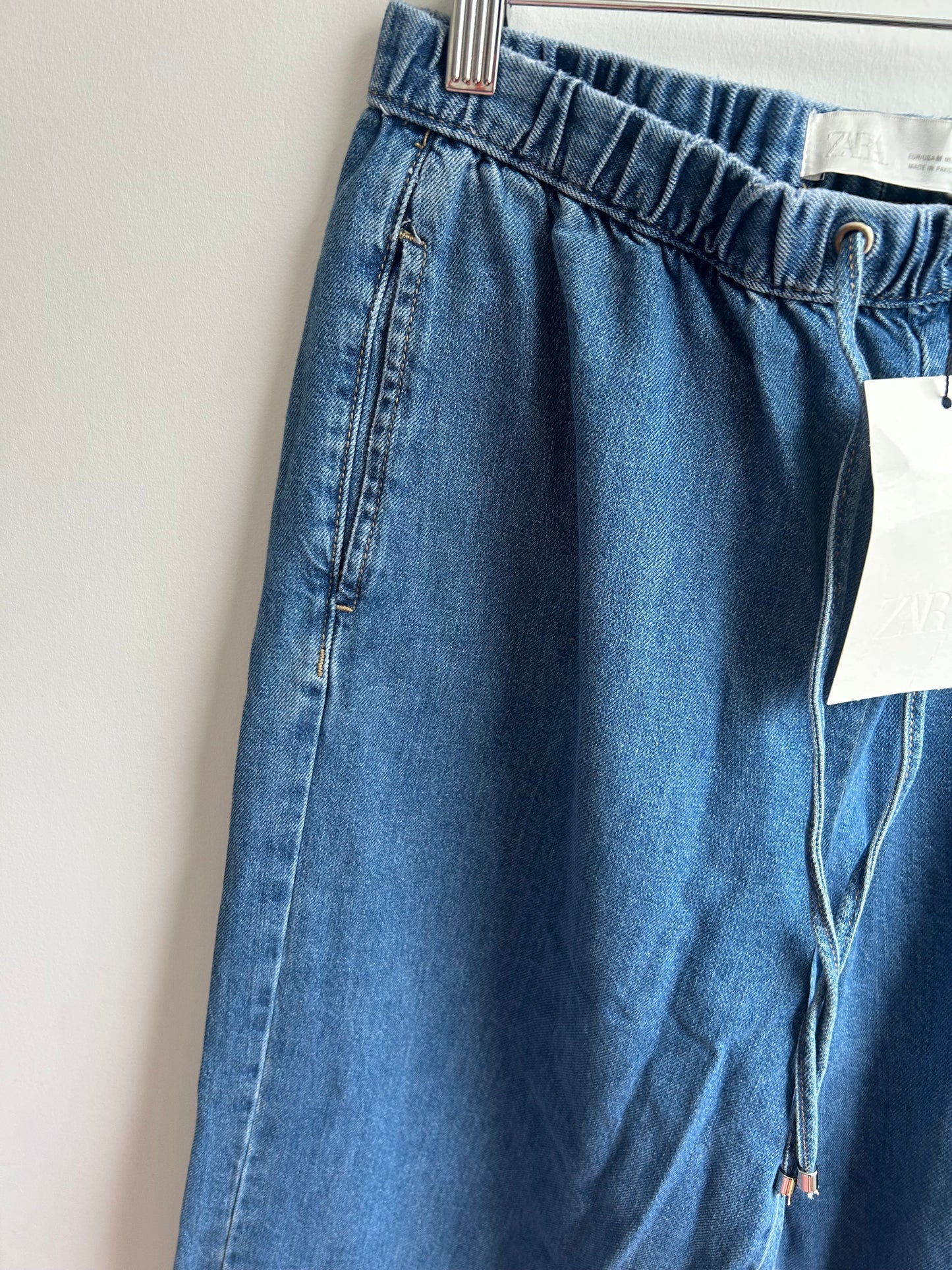 Drawstring wide leg jeans M NEW