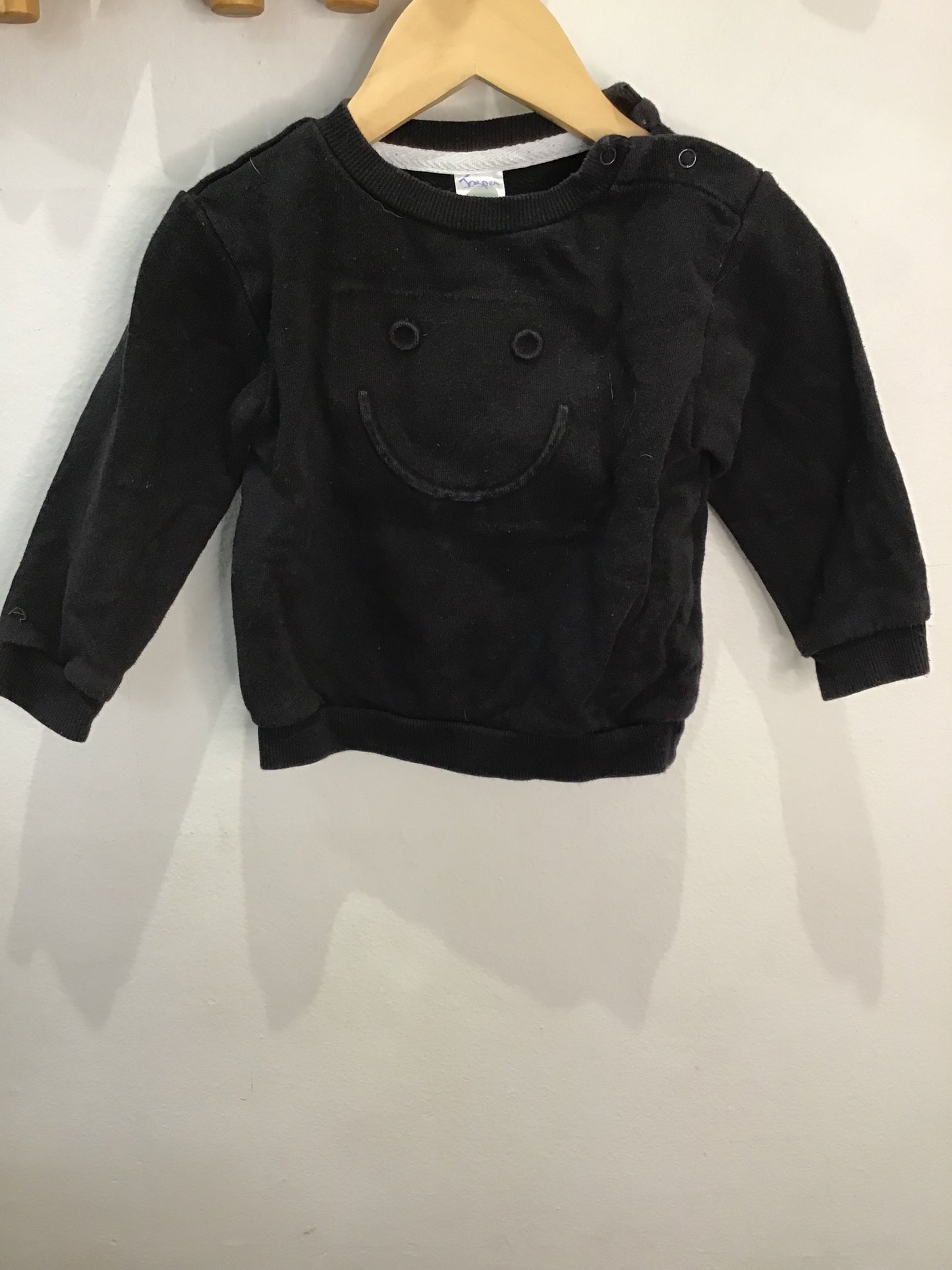 Pullover black smiley 12m