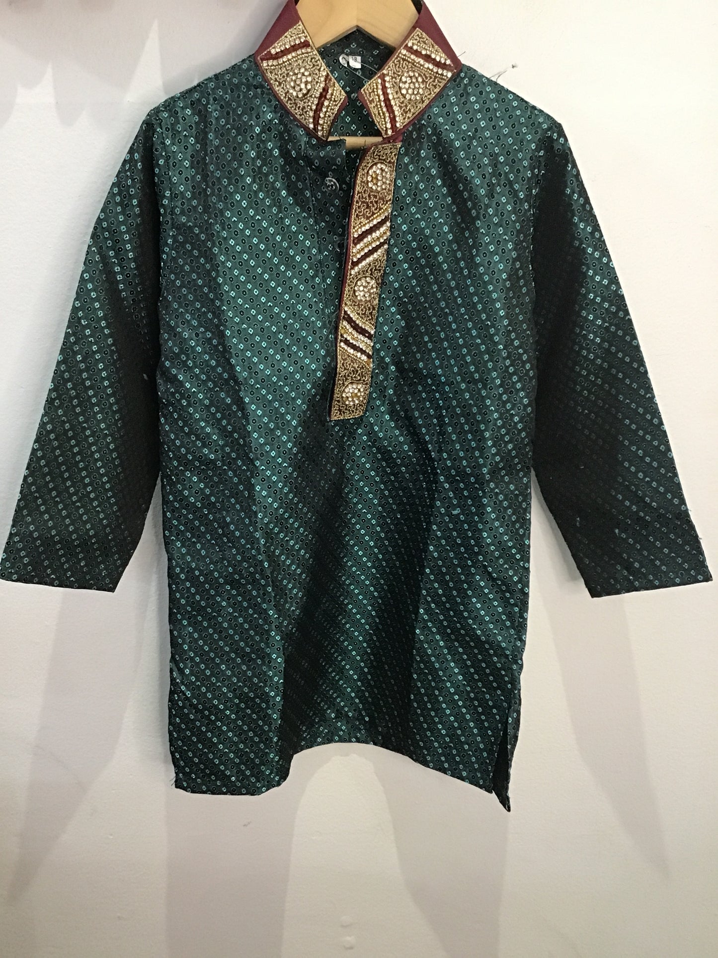 Teal kurta set 4-6y