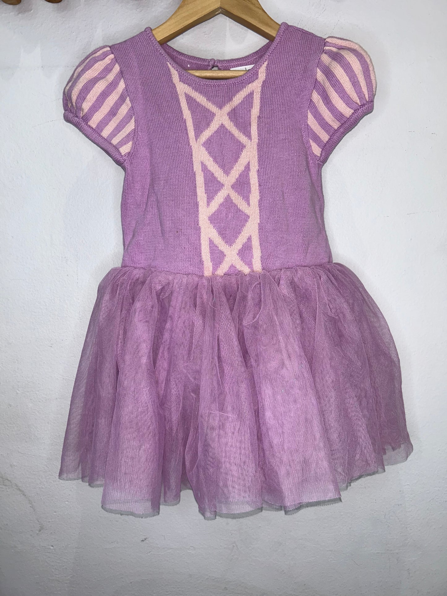 Purple sweater and tulle dress 3y
