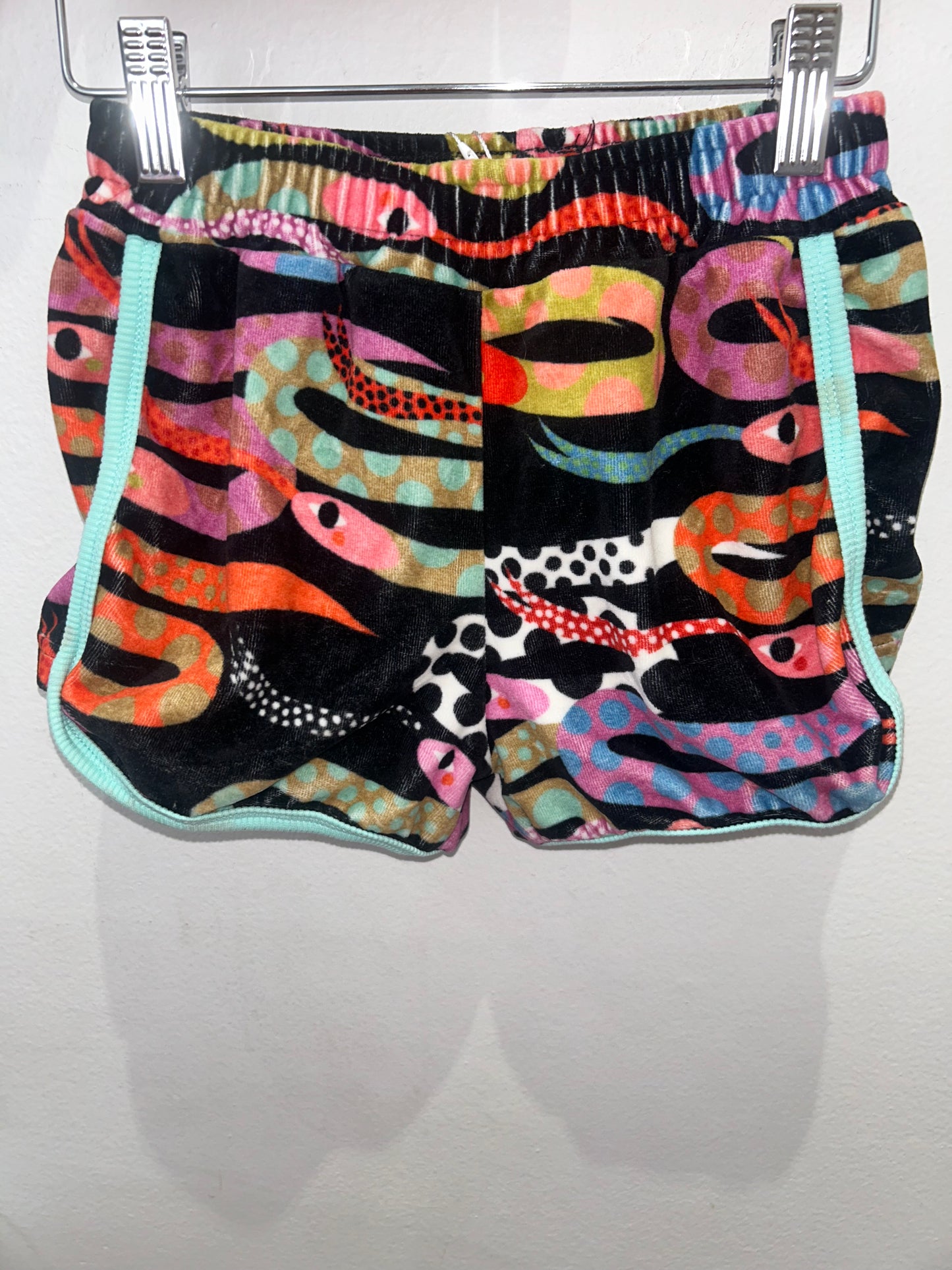 Raspberry Republic snakes velour shorts 9-11y