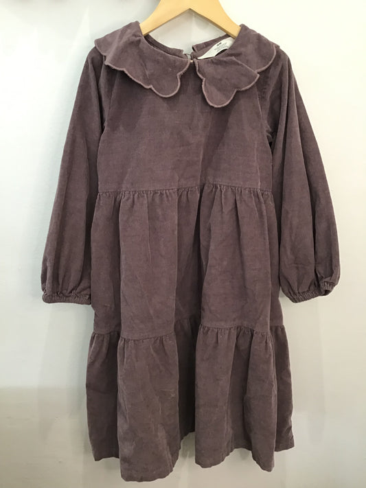 Dress corduroy purple collar 5-6y