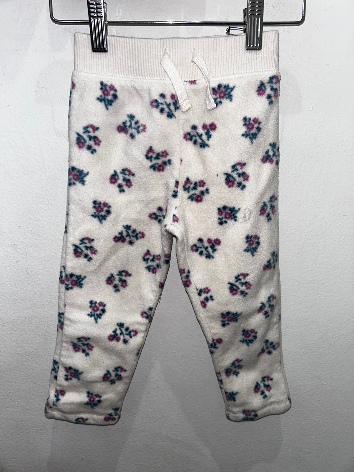 Fleece floral pants 2y