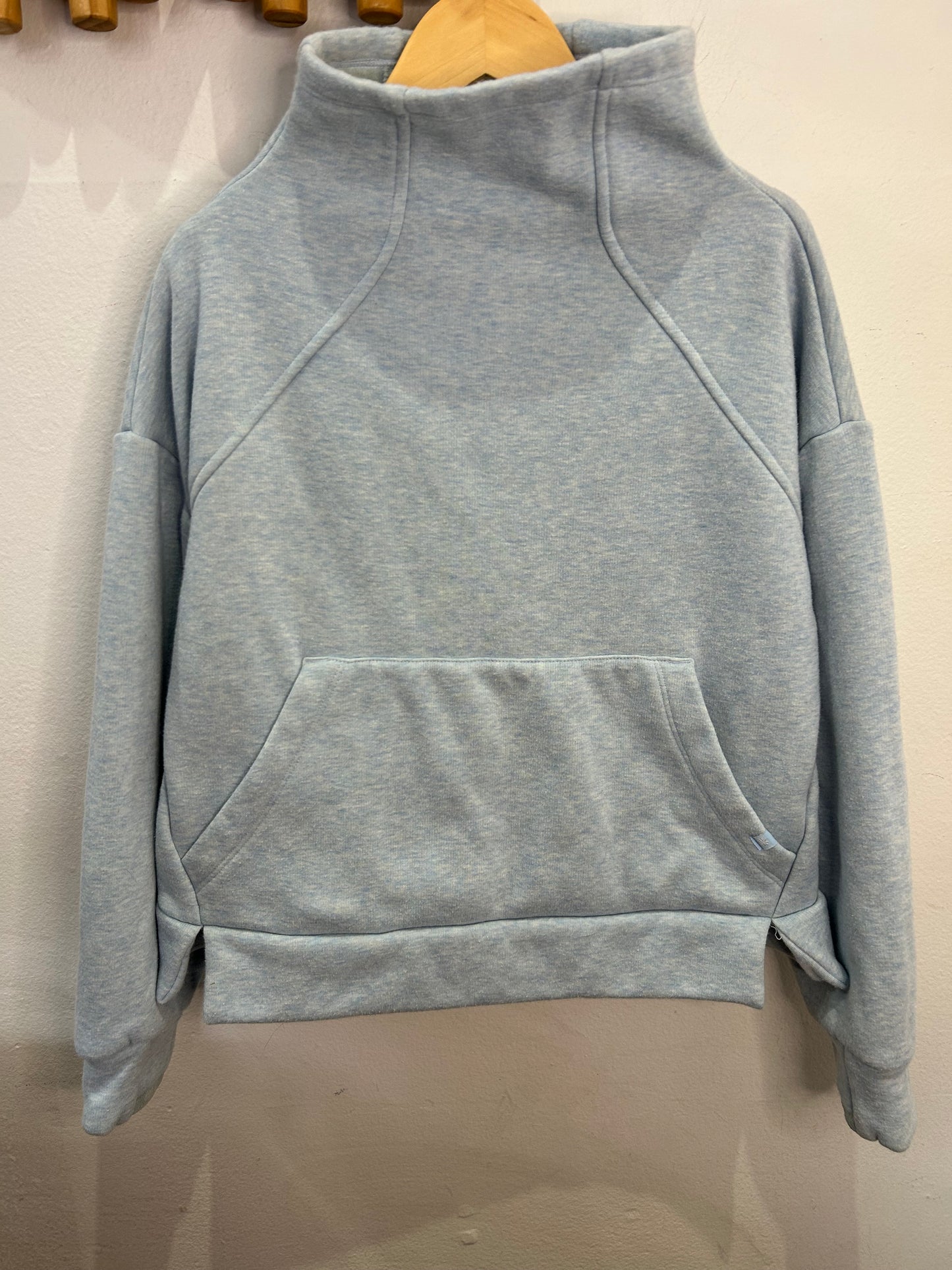 Blue mockneck pullover 8-10y
