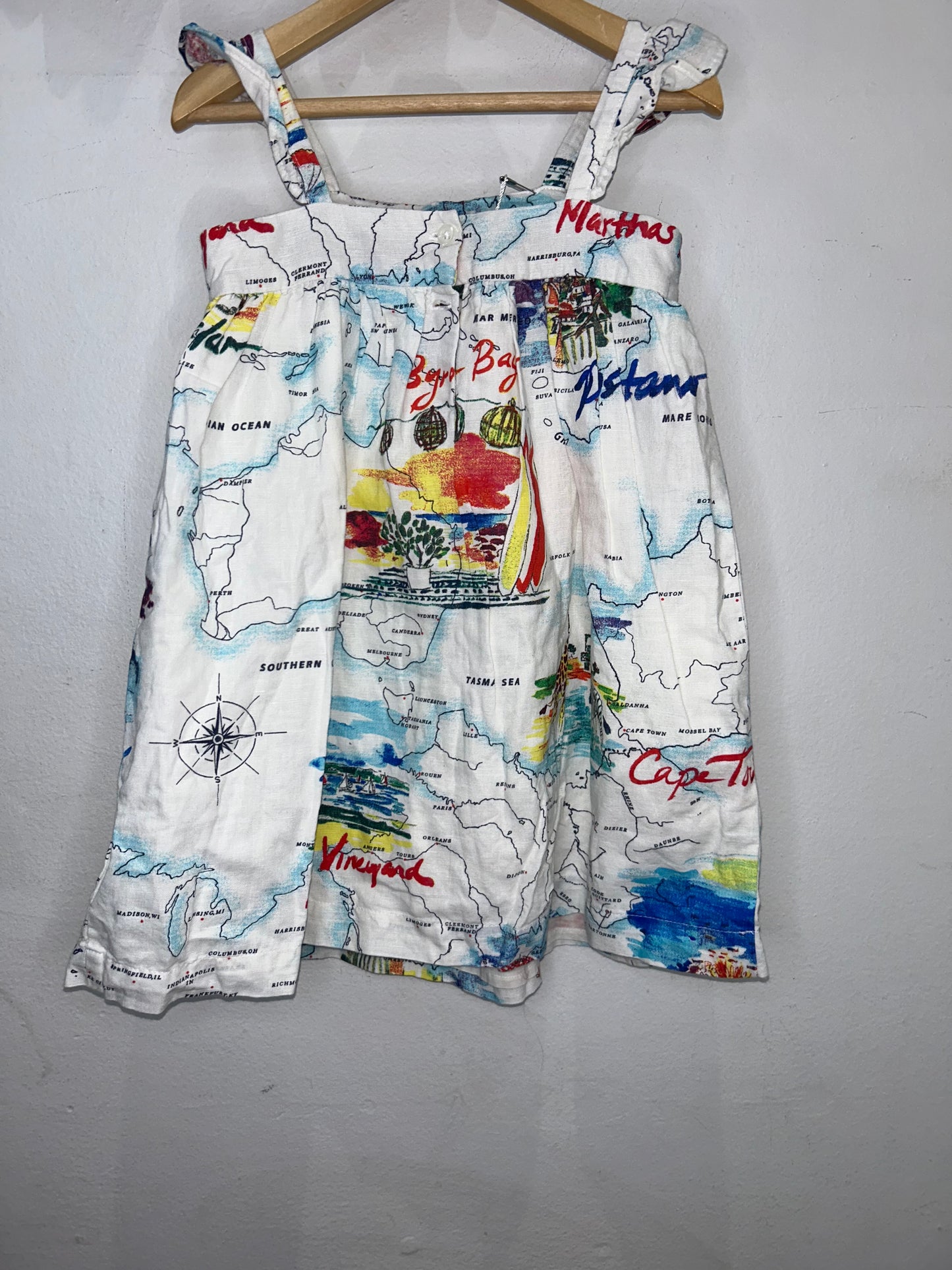 Island maps dress 4y