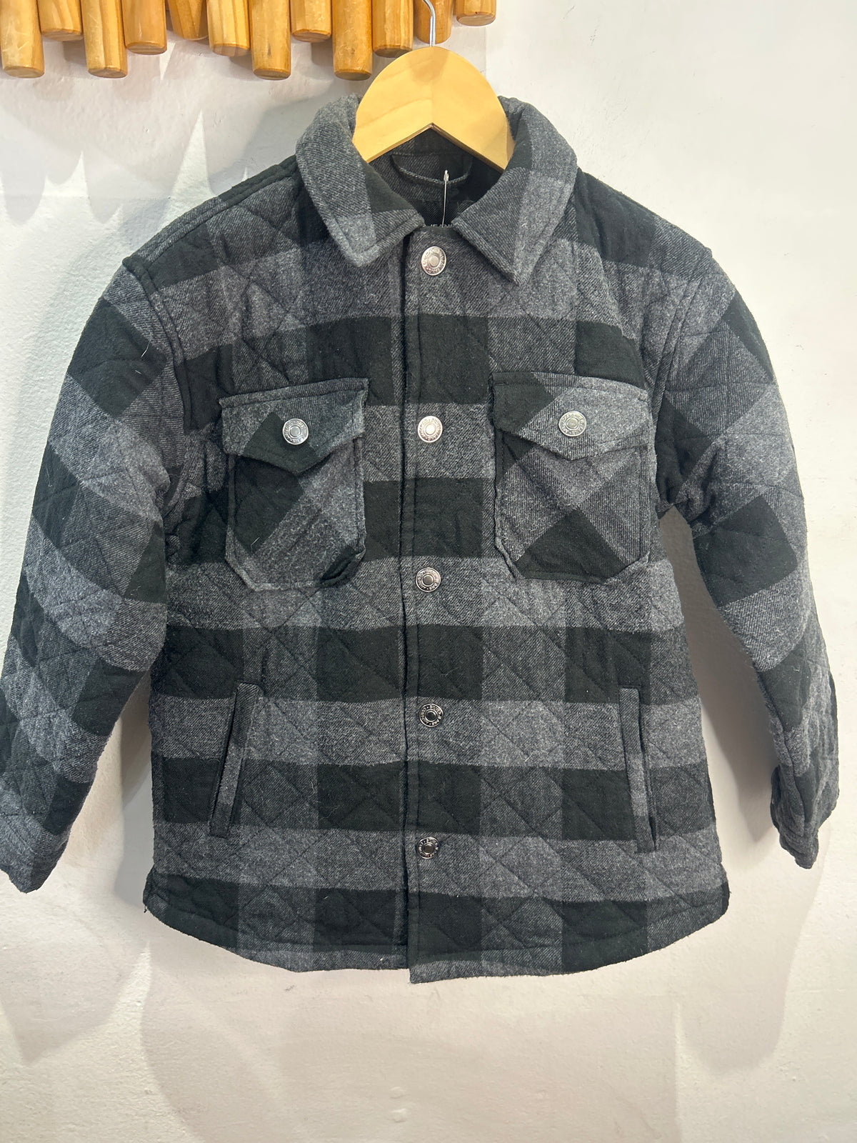 Quilted checkered overshirt 7-8y