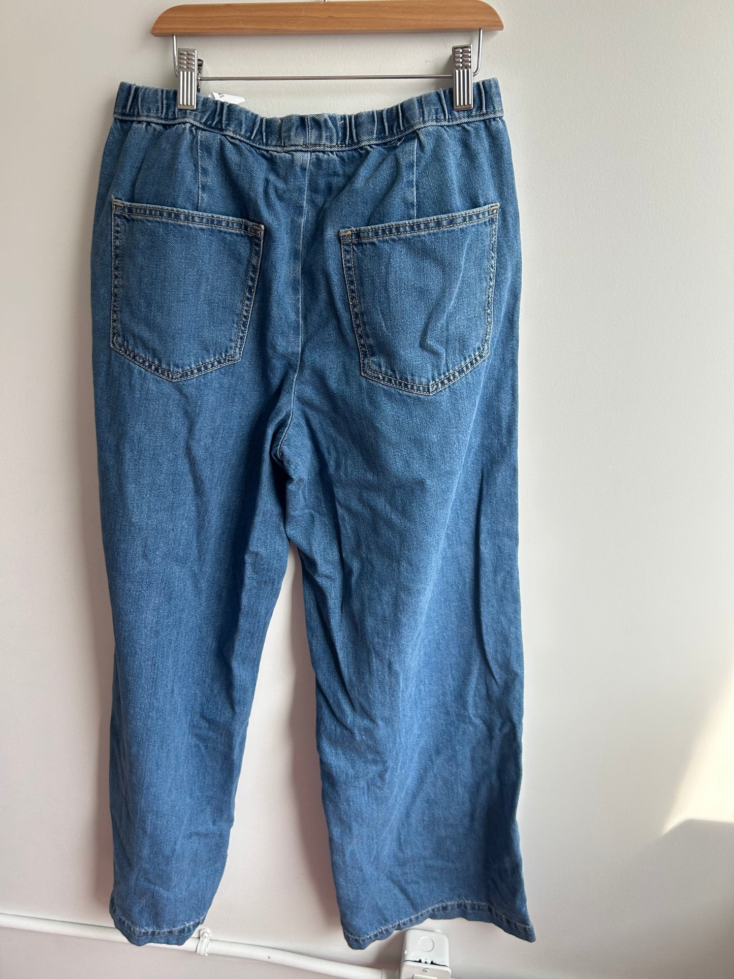 Drawstring wide leg jeans M NEW