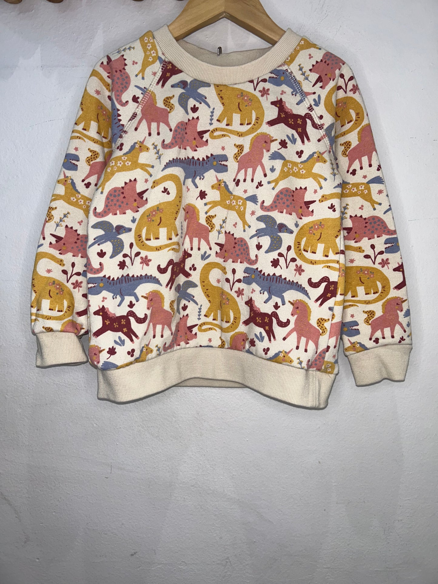 Dinos and unicorns pullover 4y