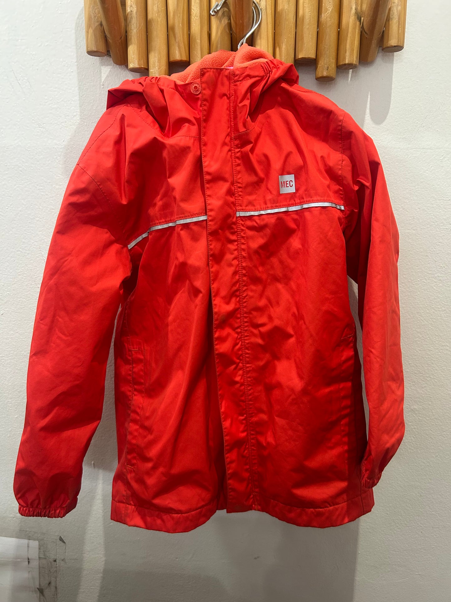 MEC fleece lined rain jacket 6y