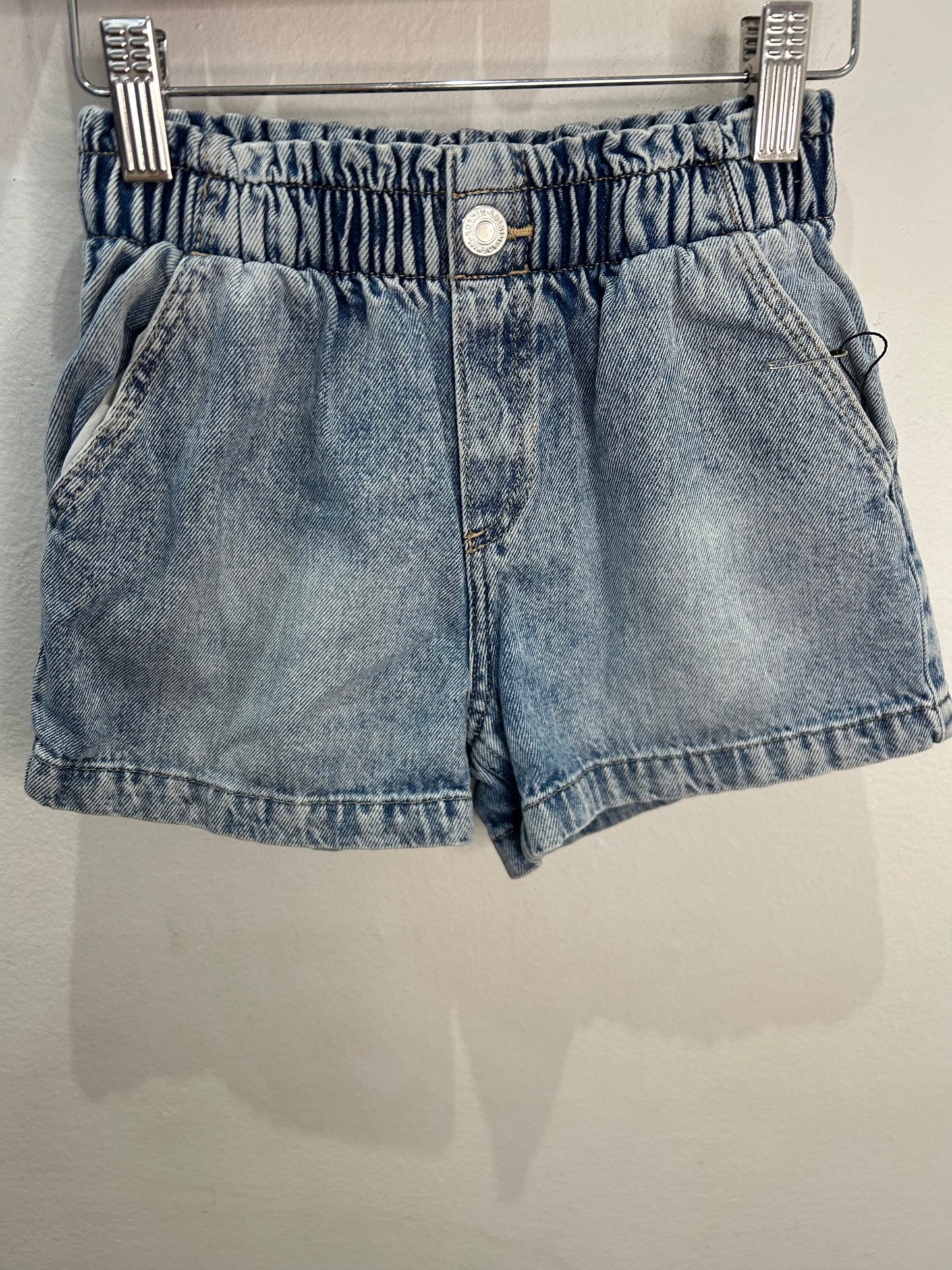 Denim paperbag shorts 6-7y