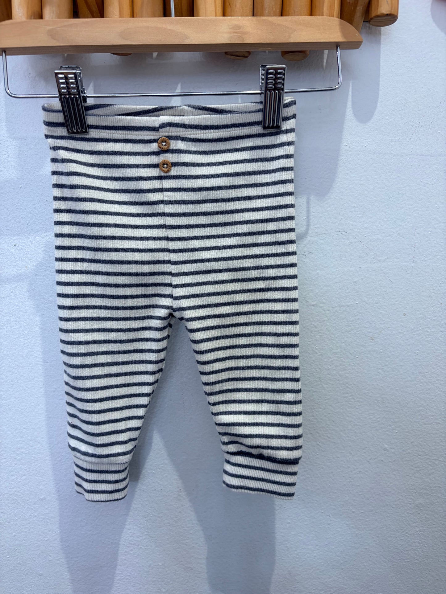Ribbed ash striped pants 6-9m