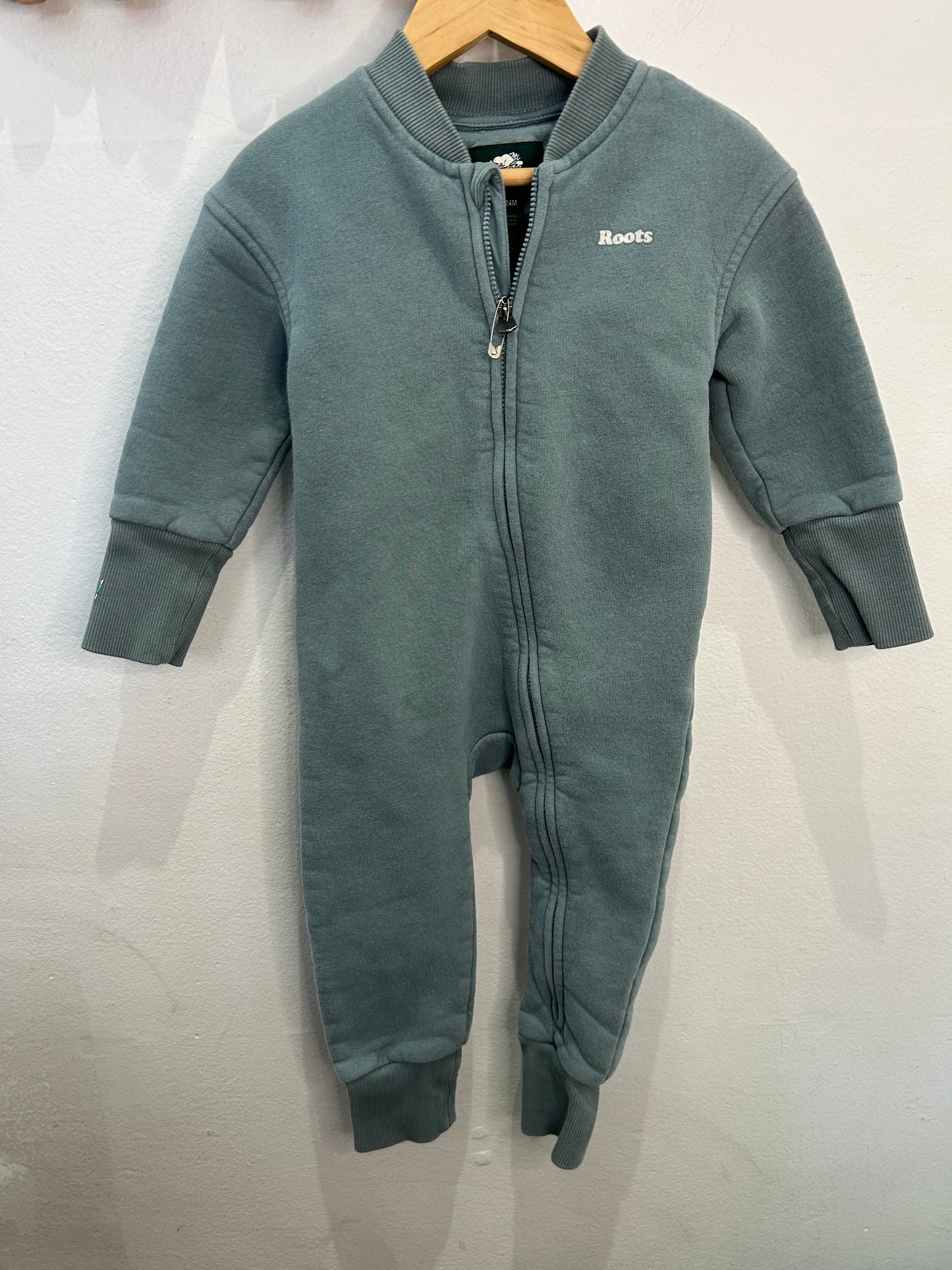 Roots teal romper 18-24m