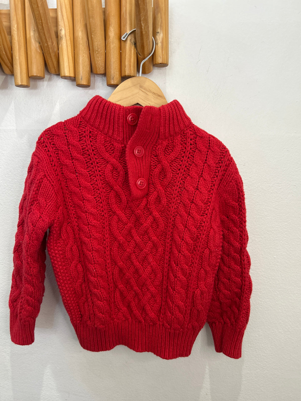Tomato red collared sweater 3y