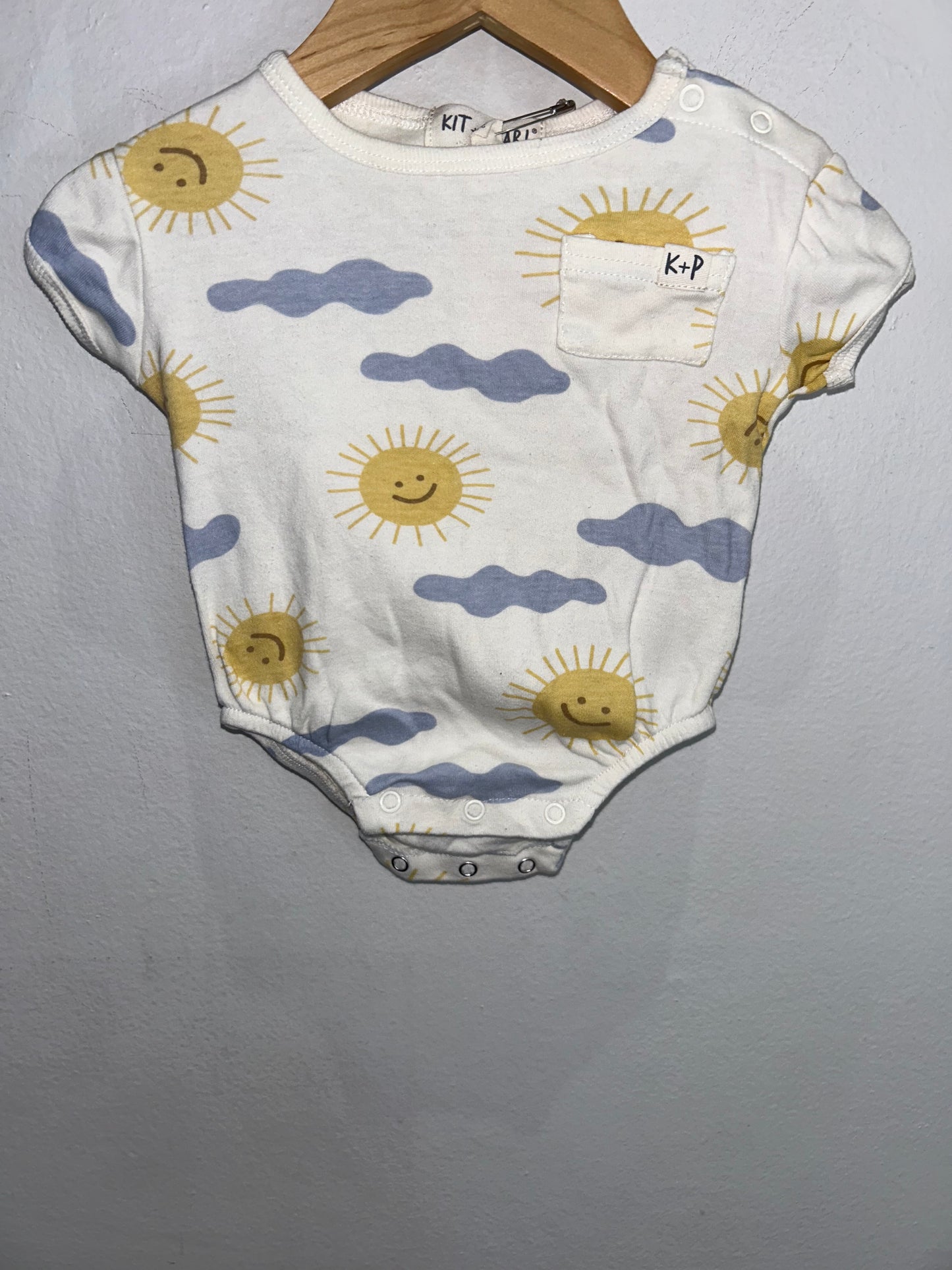 Sun and clouds onesie 0-3m