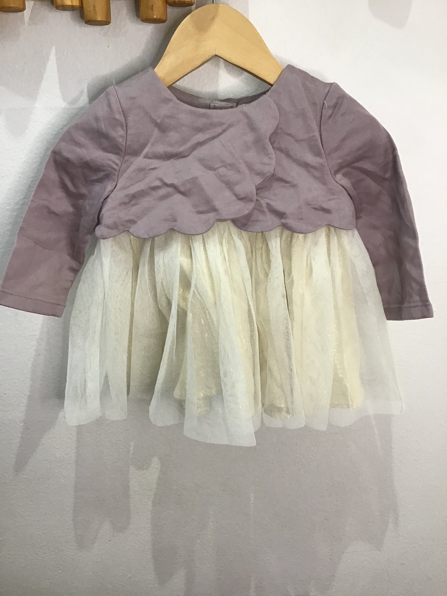 Purple sparkly tulle dress 6-9m
