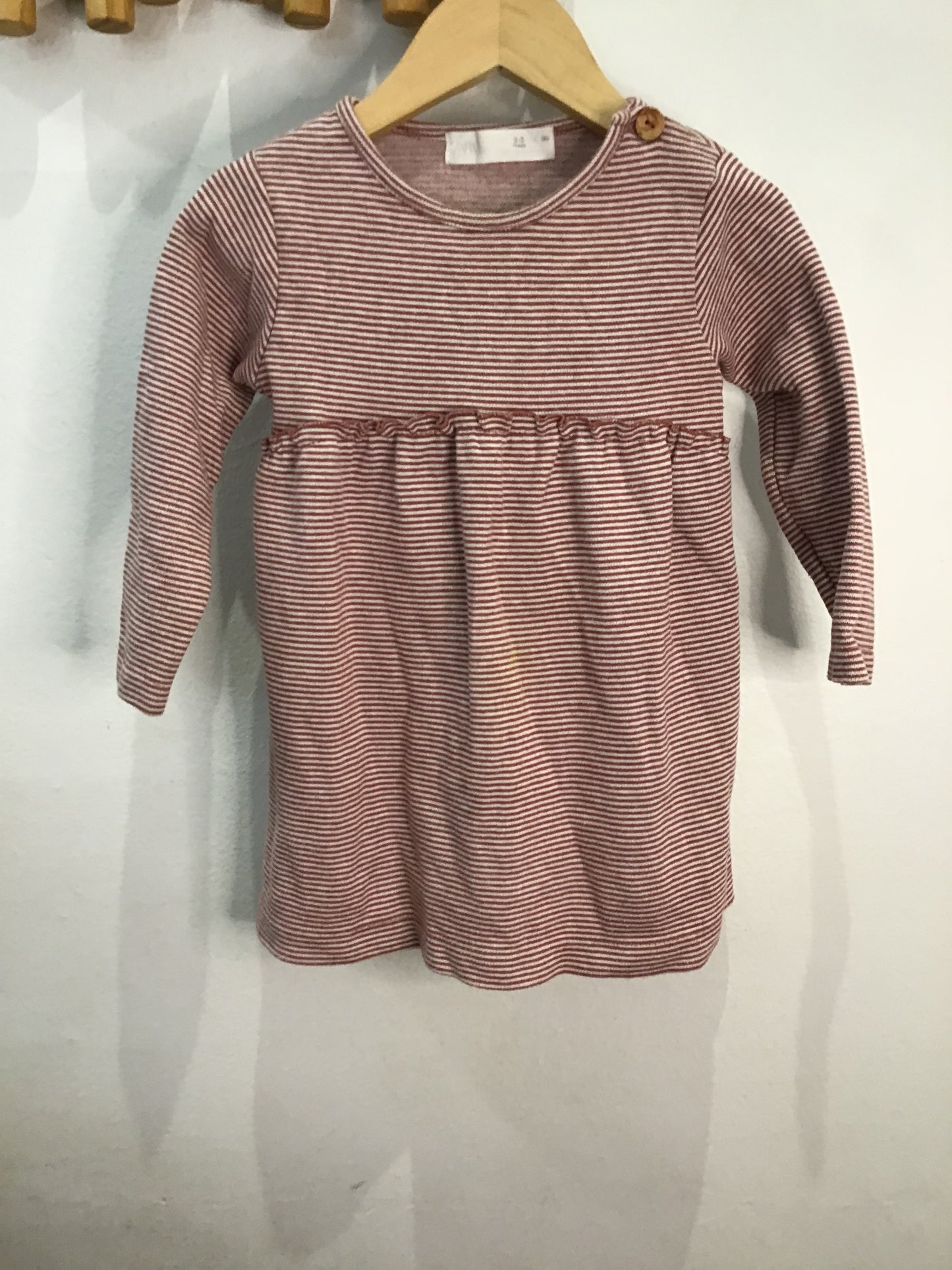 Brown stripe knit dress 2-3y
