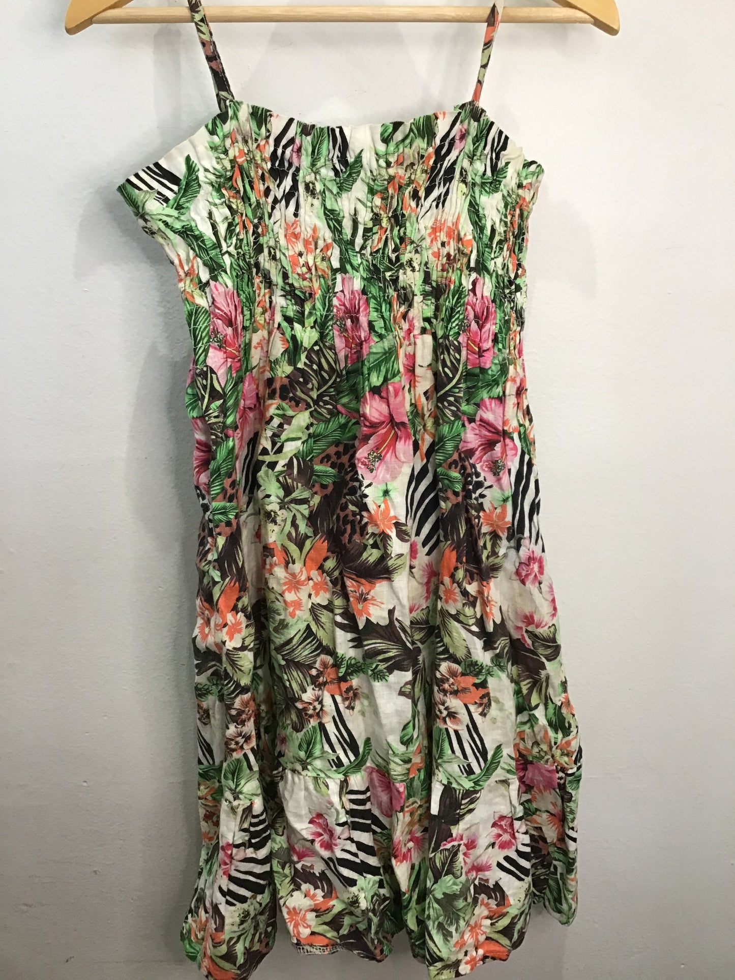 Dress wild pattern hibiscus 8-9y