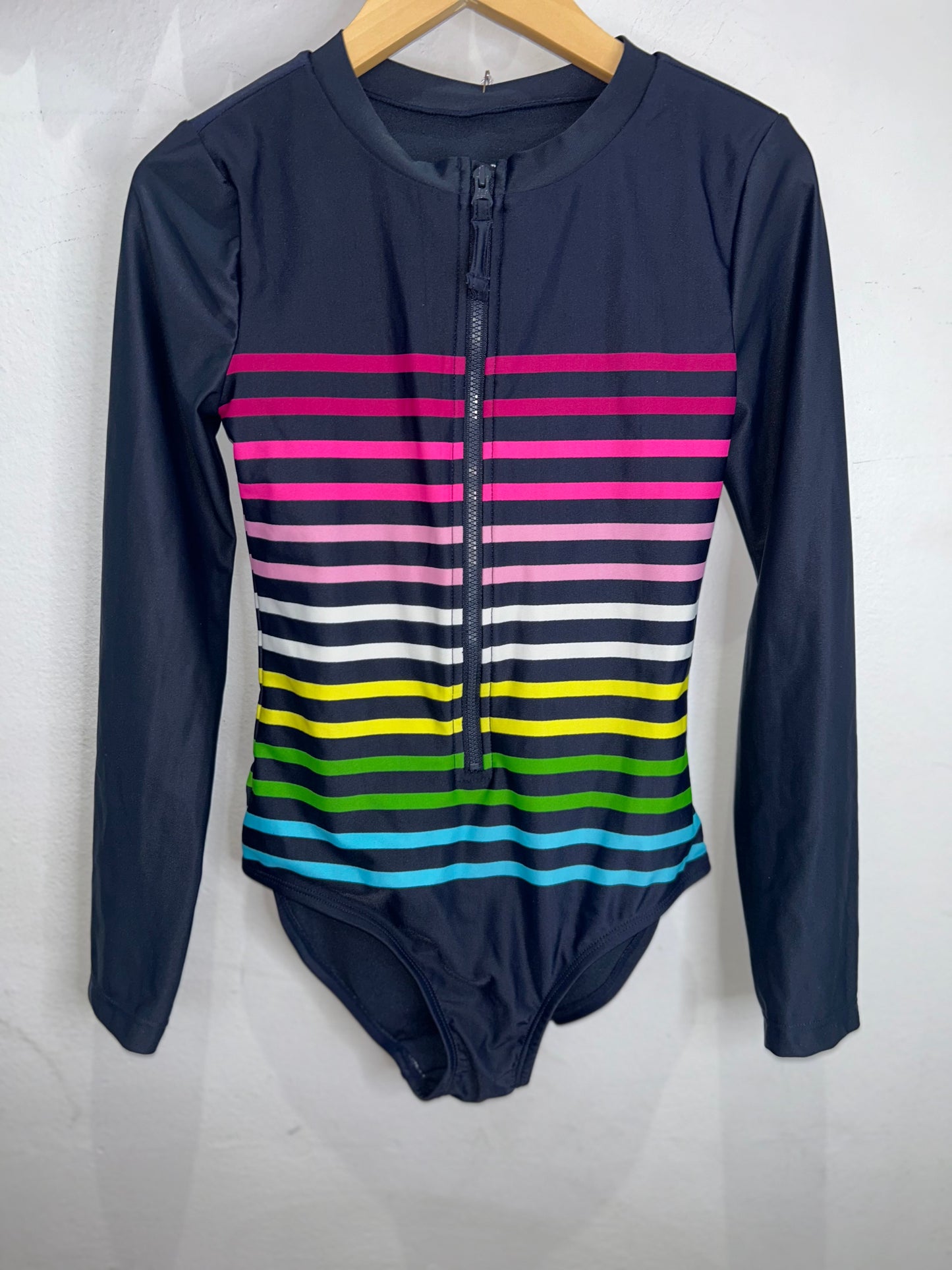 Coloured stripes swimsuit 10-12y
