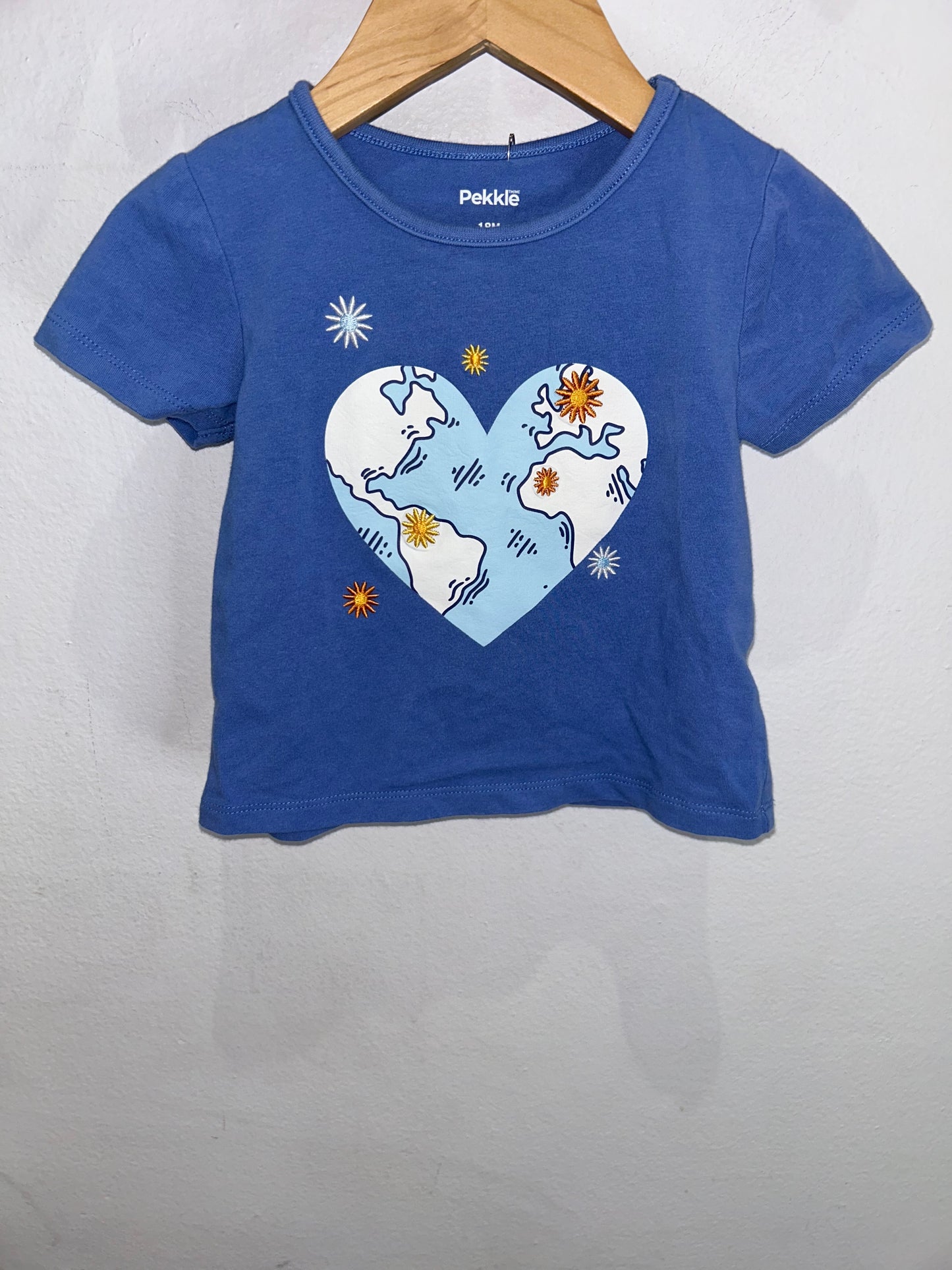 Heart earth blue tee 18m