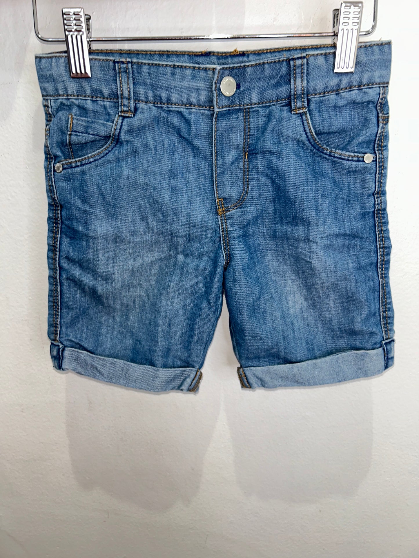 Cuffed cotton denim shorts 3y