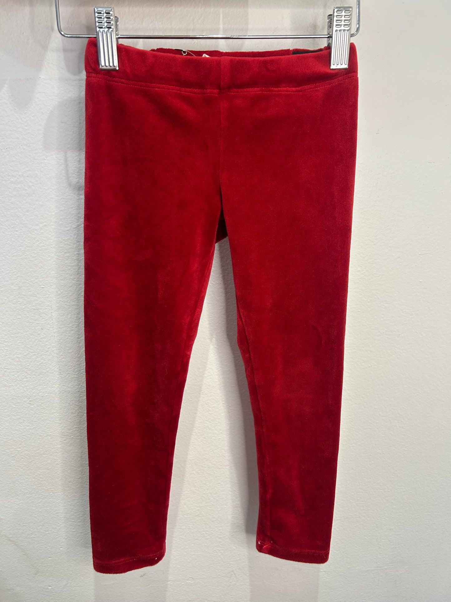 Red velour leggings 3-4y