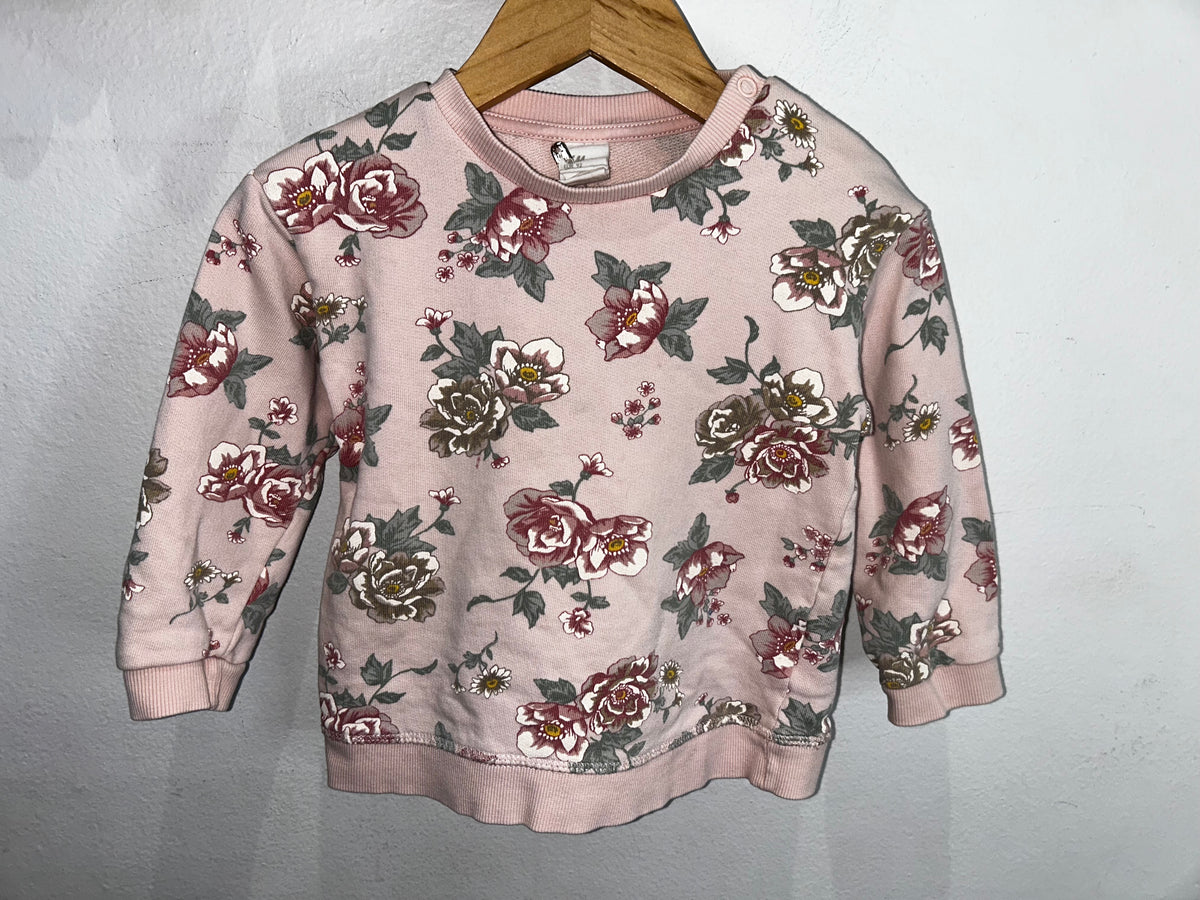 Light pink roses pullover 18-24m