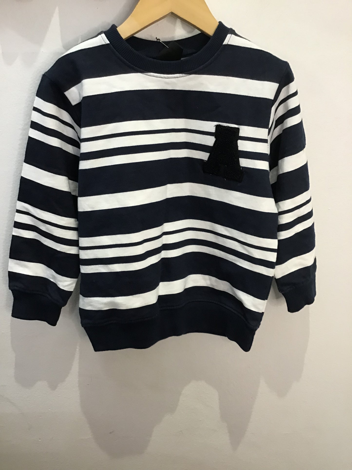 Blue thick stripes pullover 2-3y