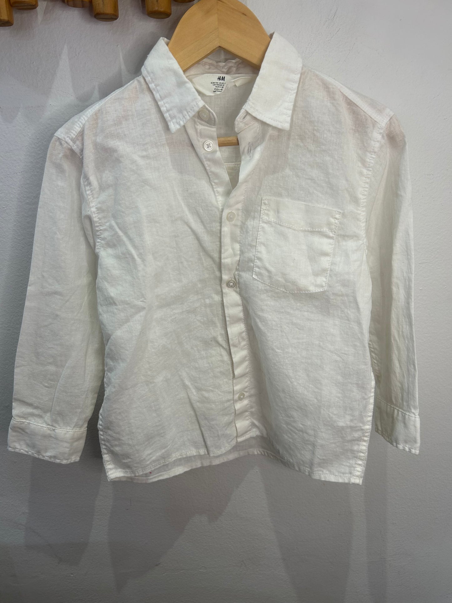 White linen shirt 4-5y