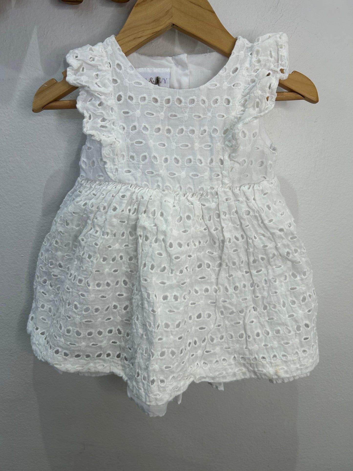 White eyelets dress 12m