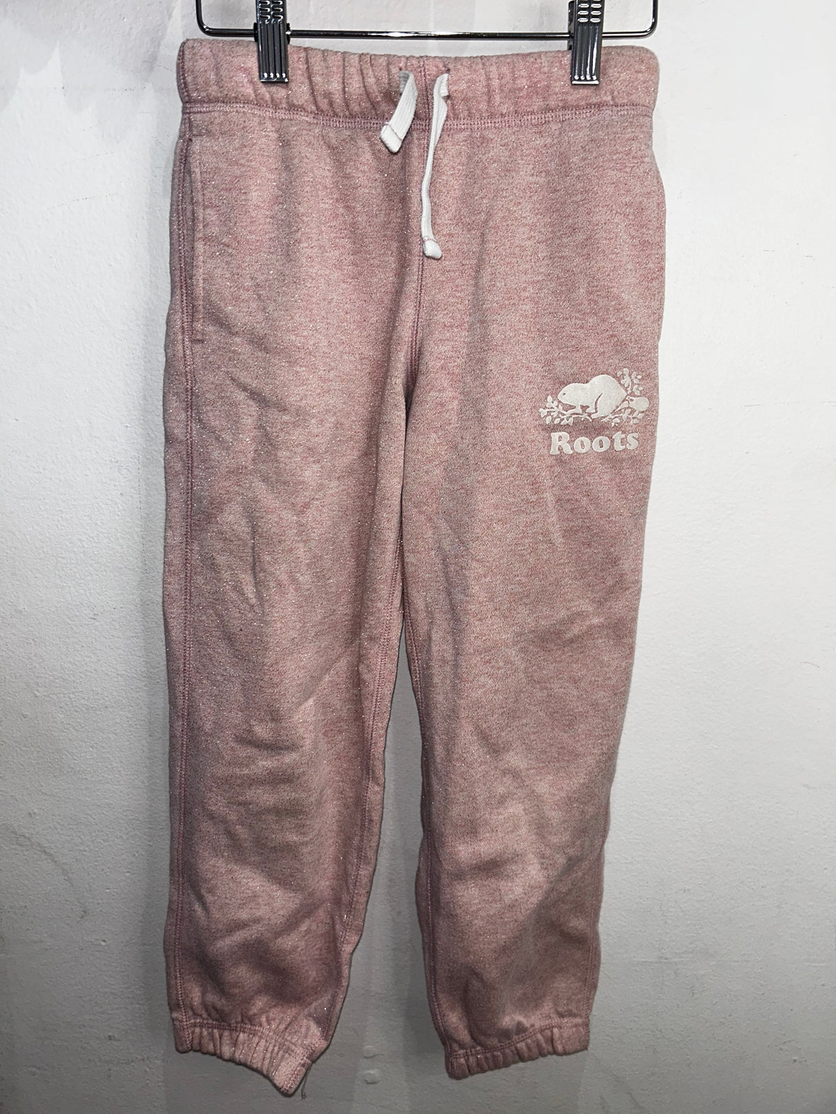 Roots pink sparkly joggers 7y