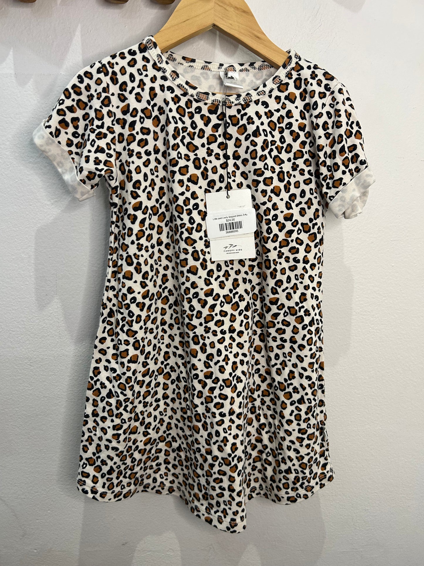 Little and Lively leopard dress 3-4y