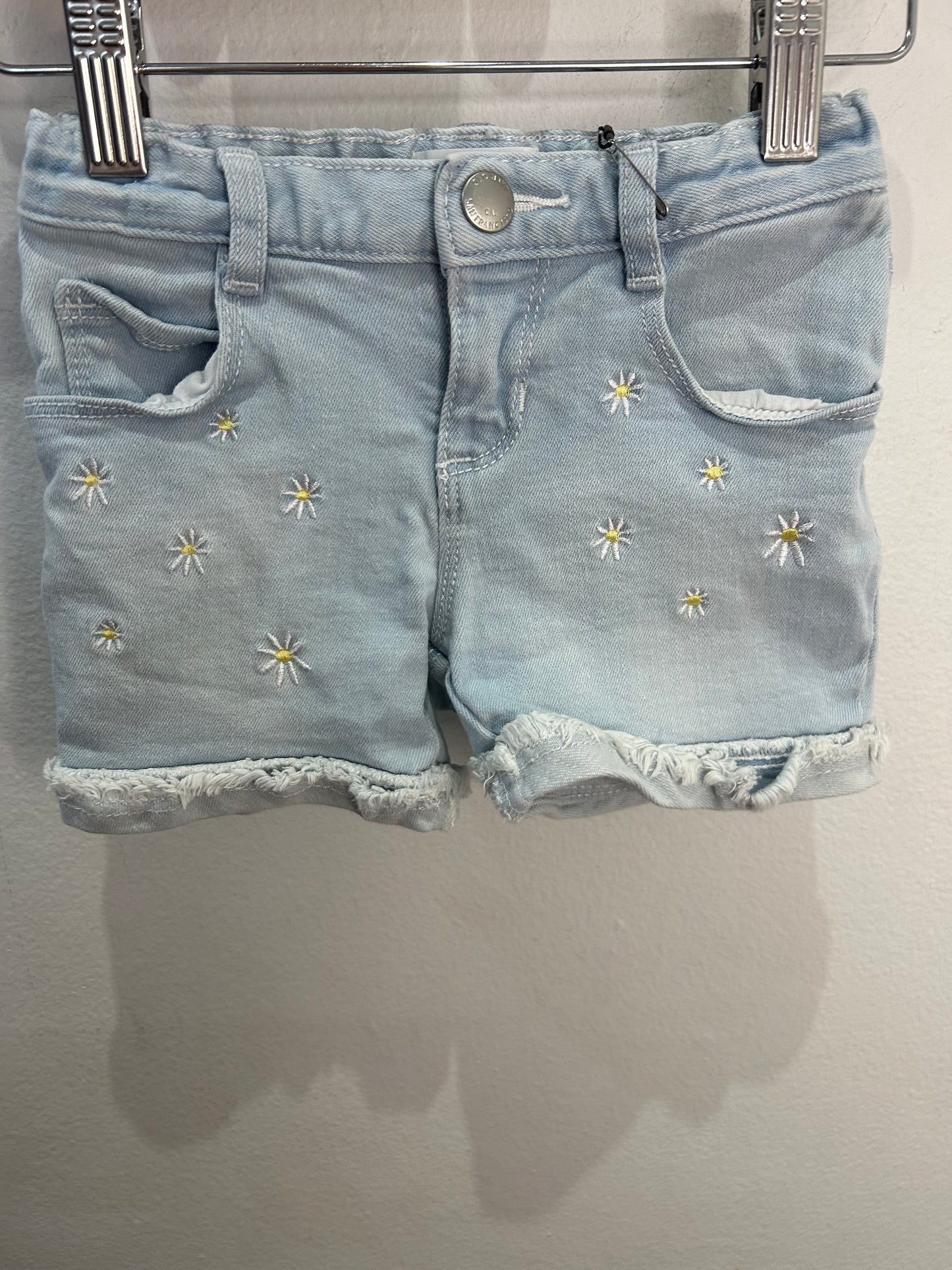 Embroider flowers denim shorts 4y