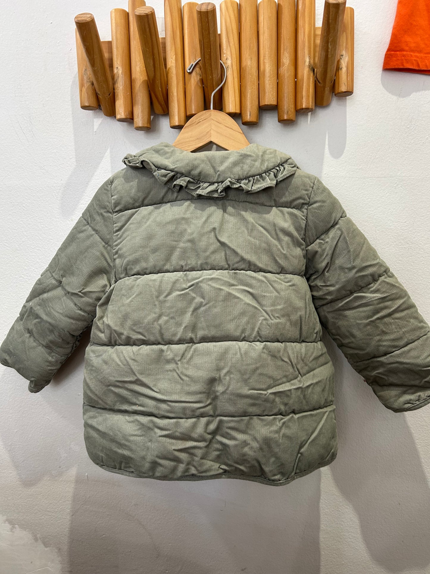 Sage corduroy coat 3-4y