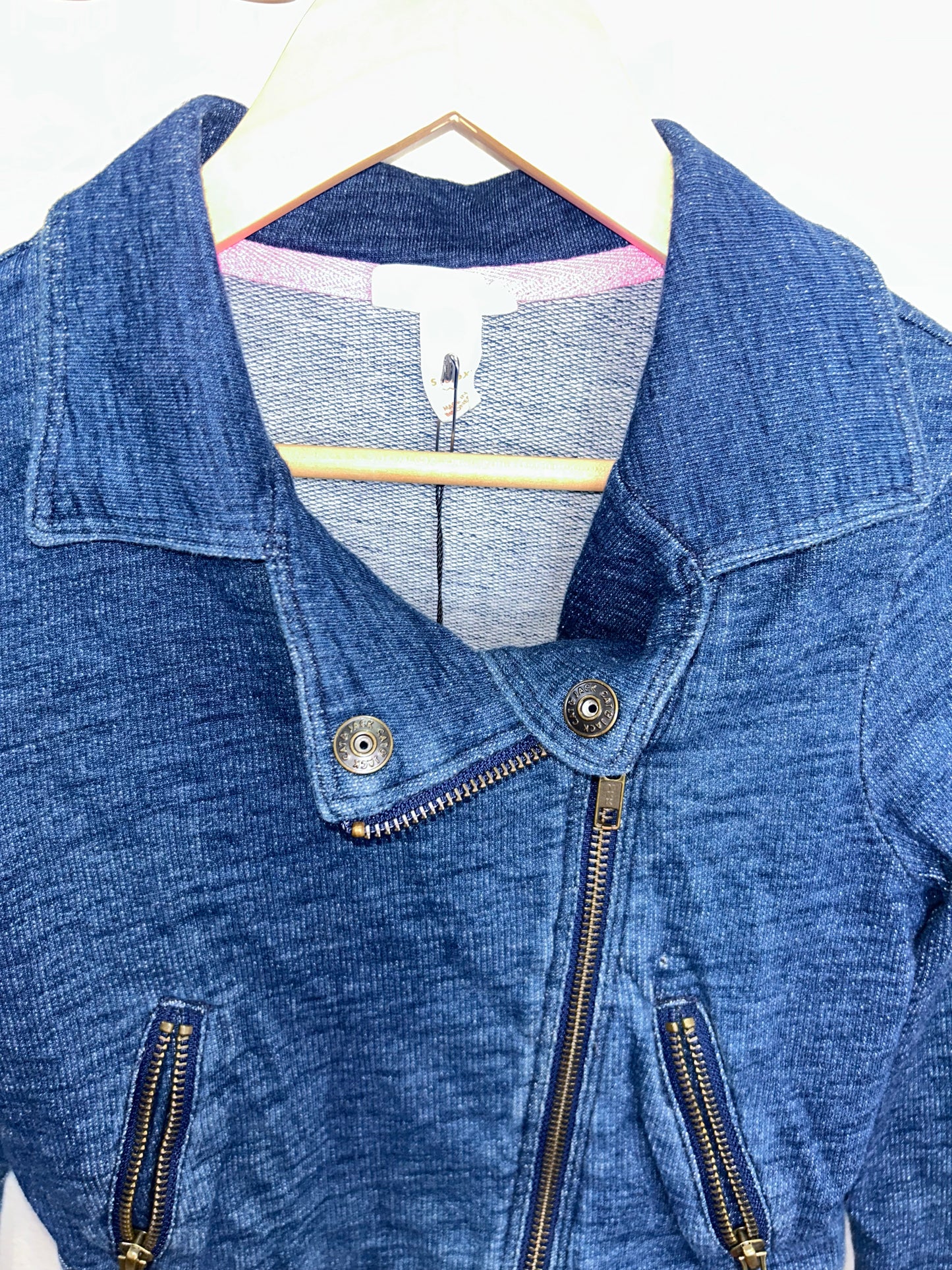 Cotton blue moto jacket 6y