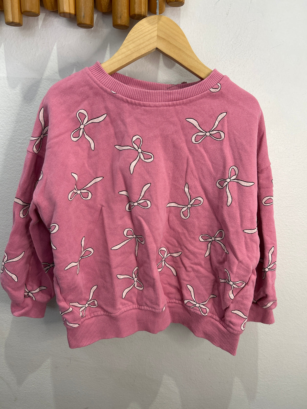 Pink bows pullover 5y