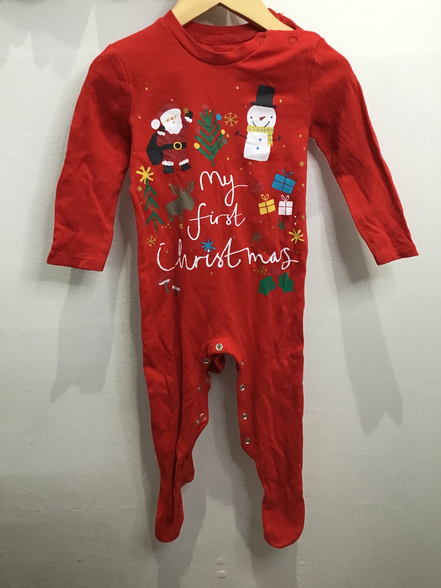 My First Christmas footie romper 9-12m