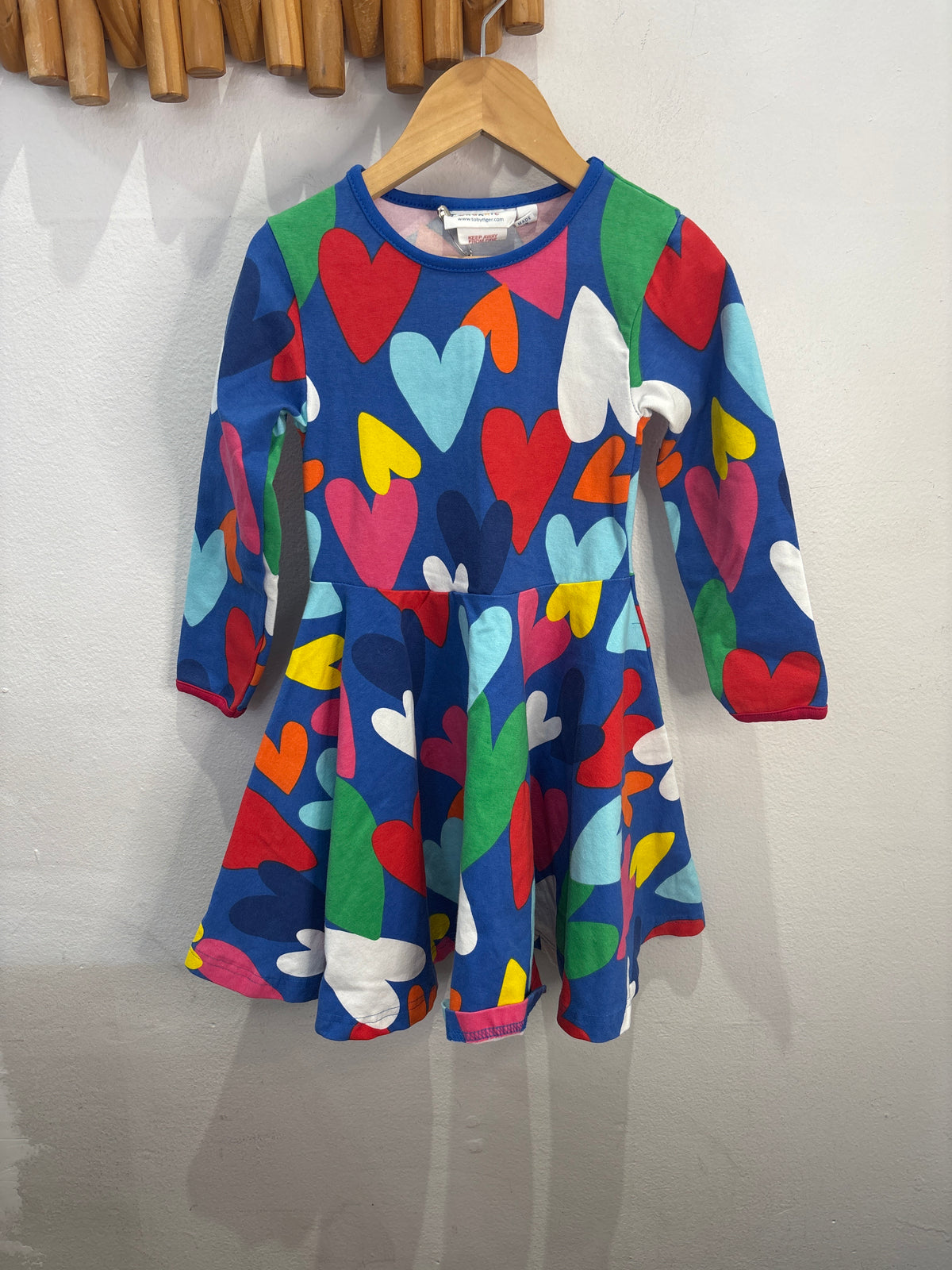 Toby Tiger hearts dress 3-4y