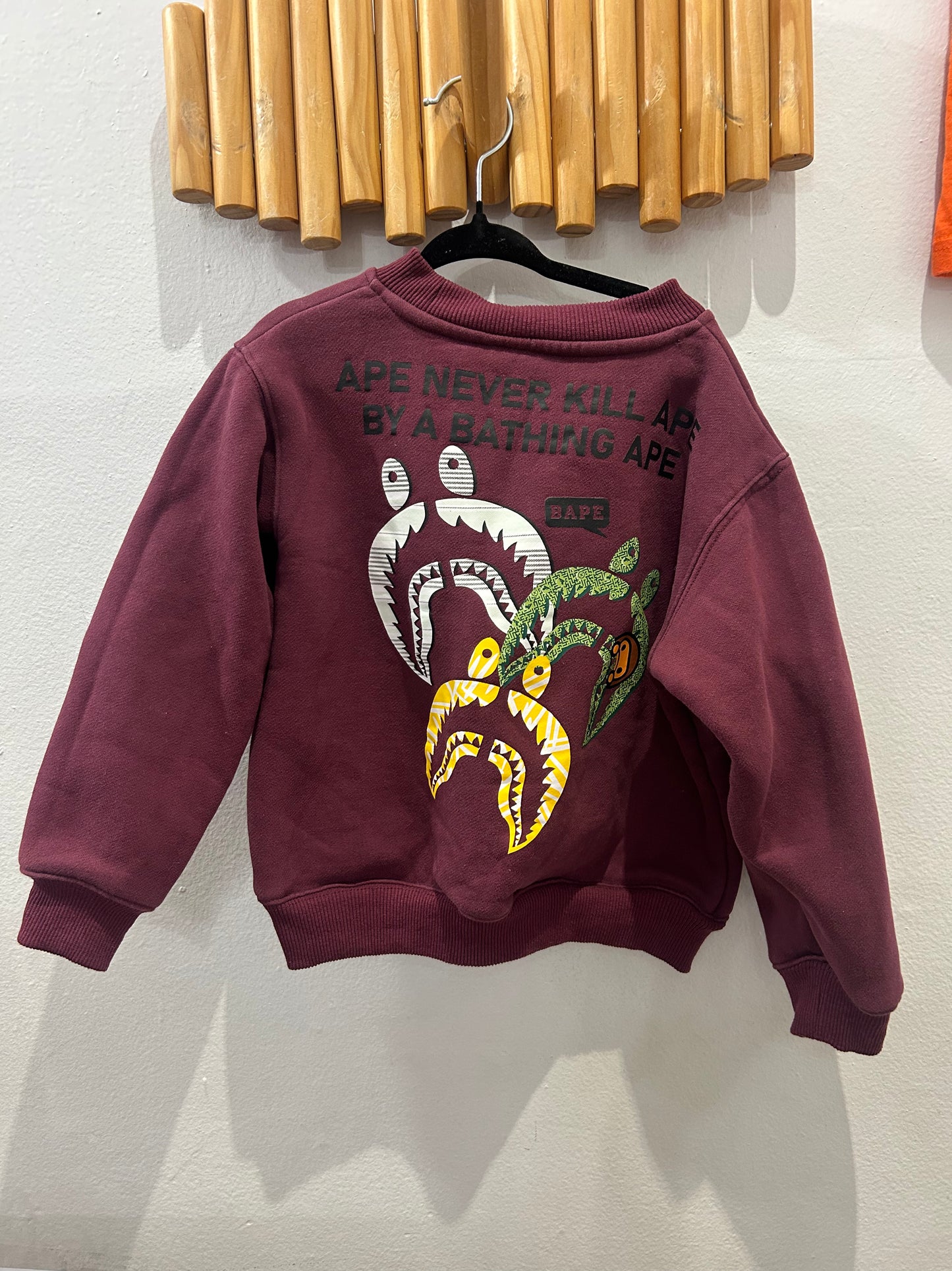 BAPE maroon pullover 3y