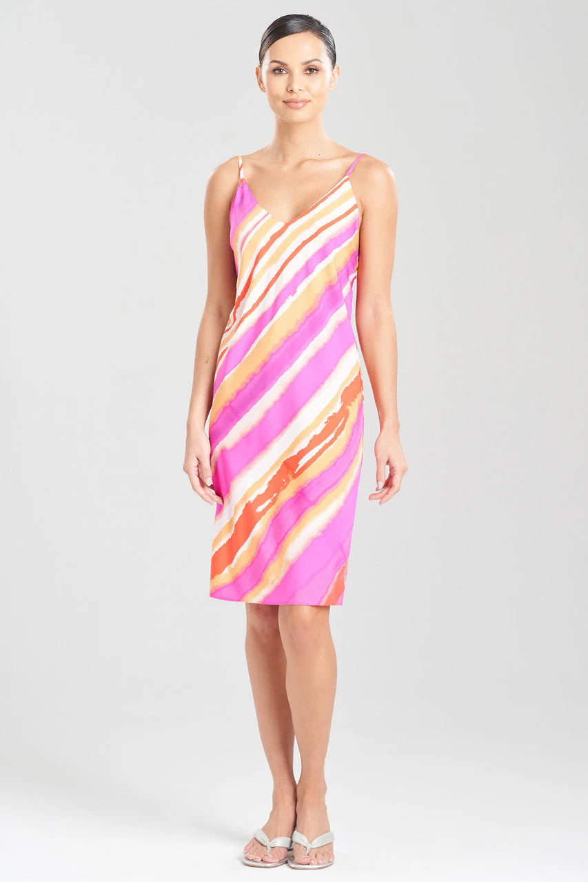 Pink pattern slip dress M
