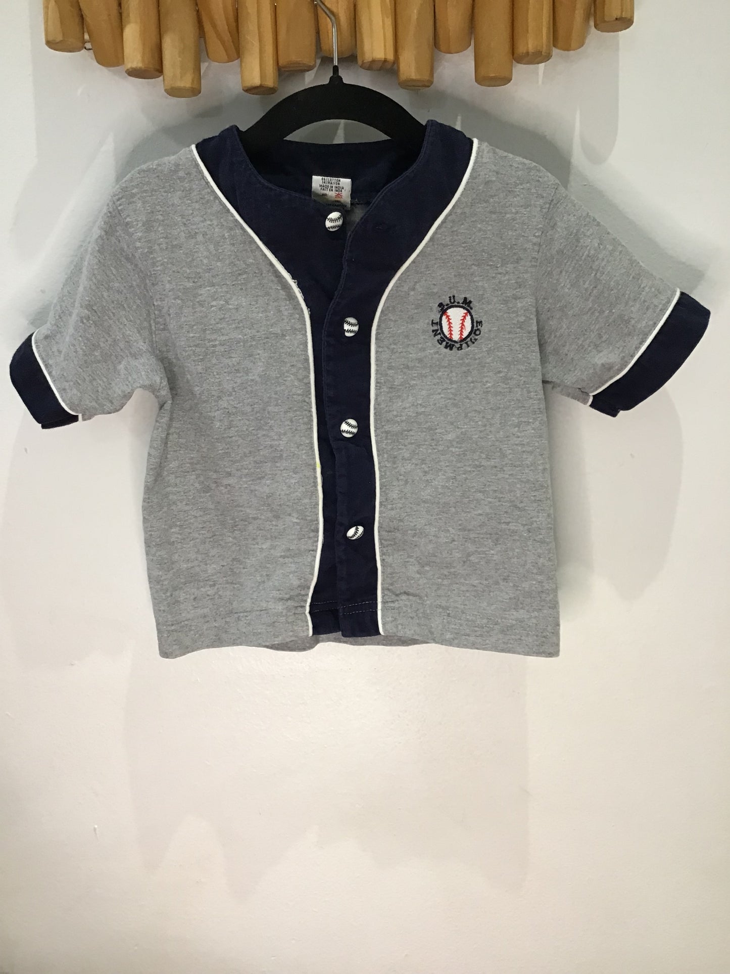 Vintage B.U.M cotton baseball jersey 2y