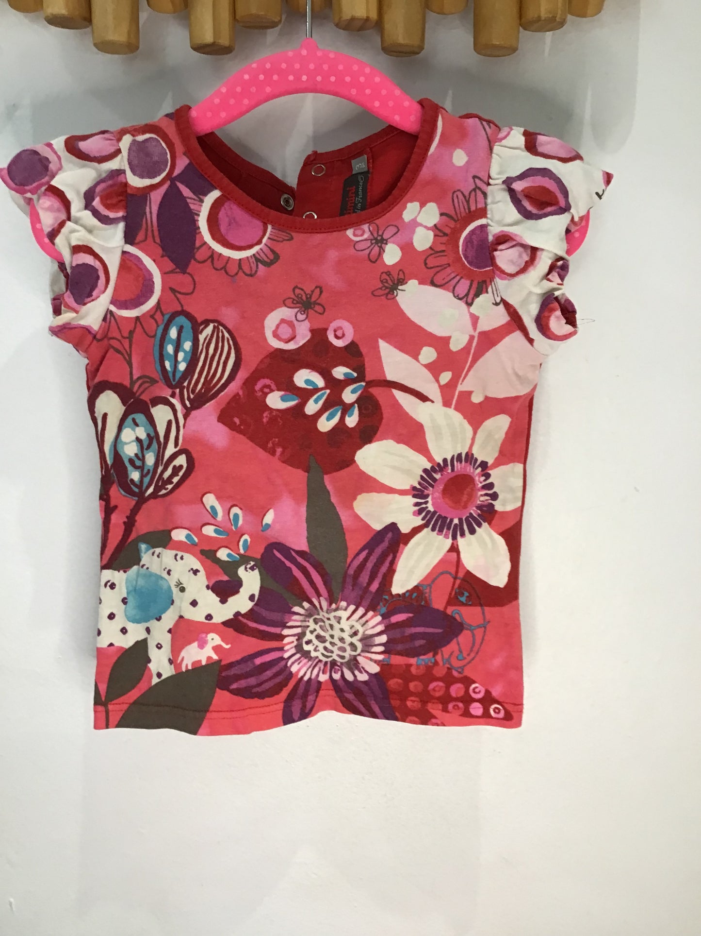 Tee catmini red print 3y
