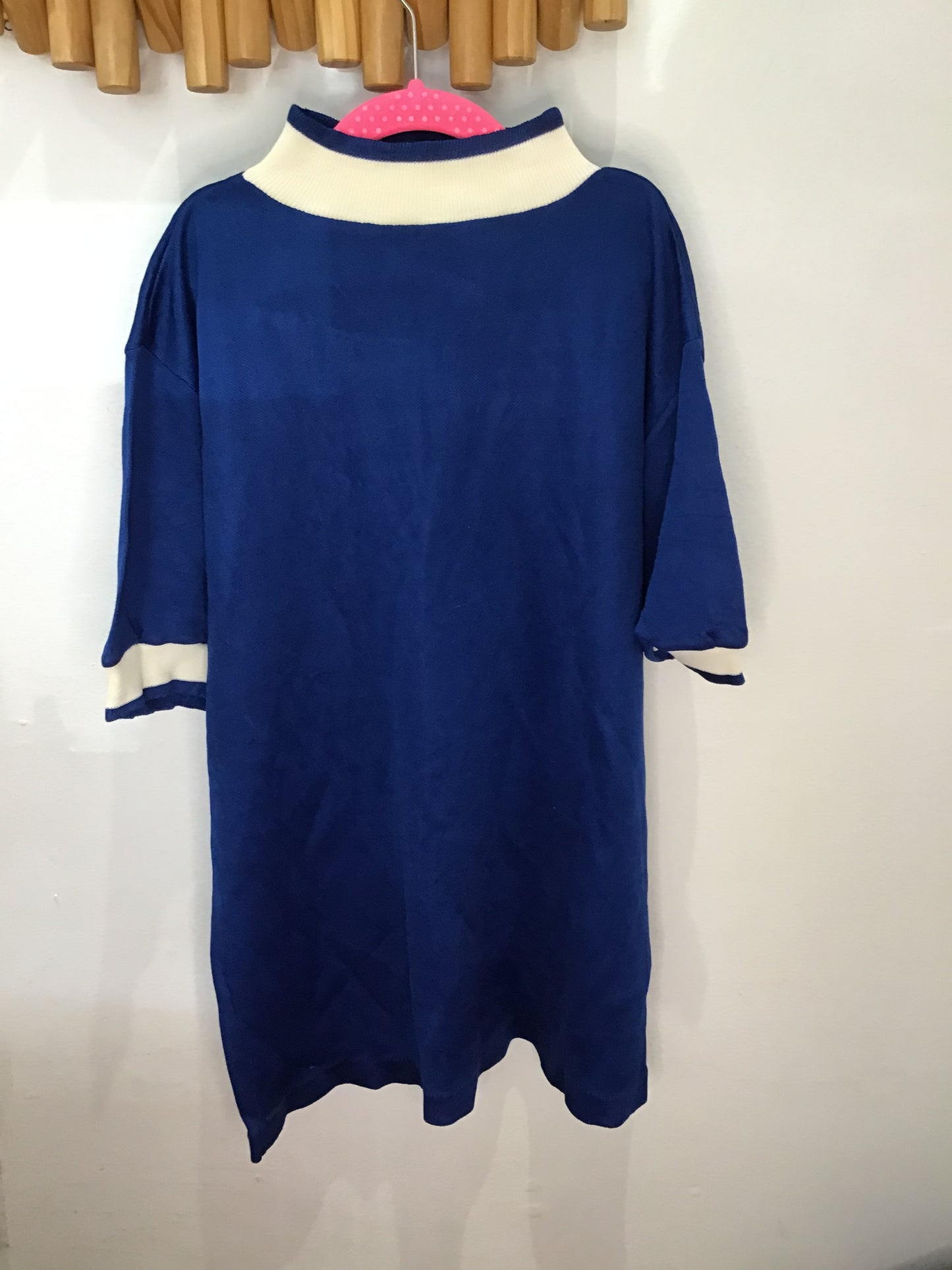 Vintage blue knit blouse- adult S/M