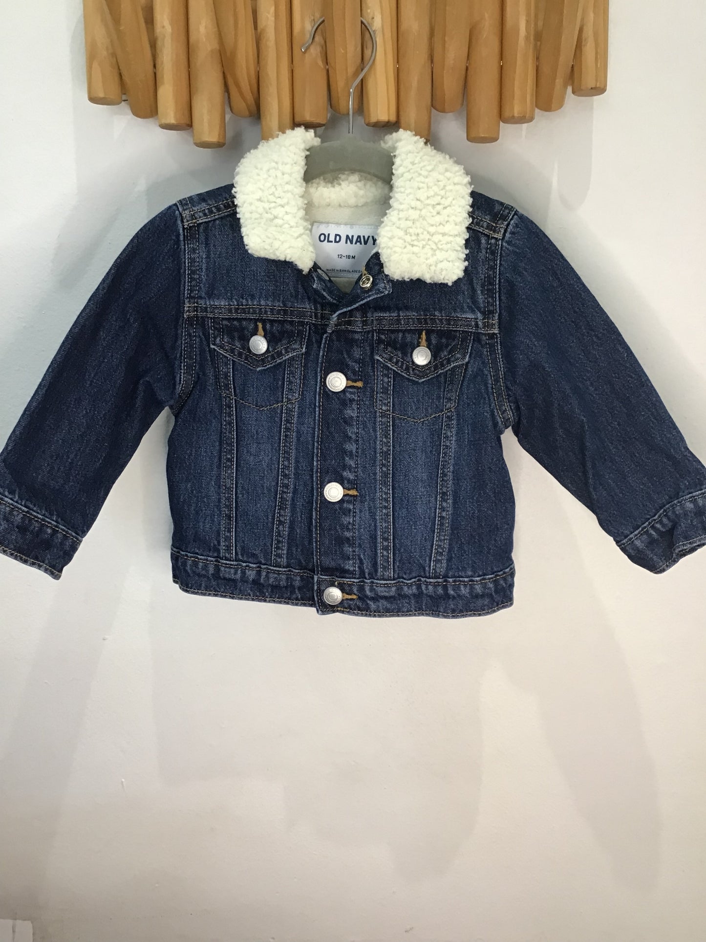 Fur collar jean jacket 12-18m
