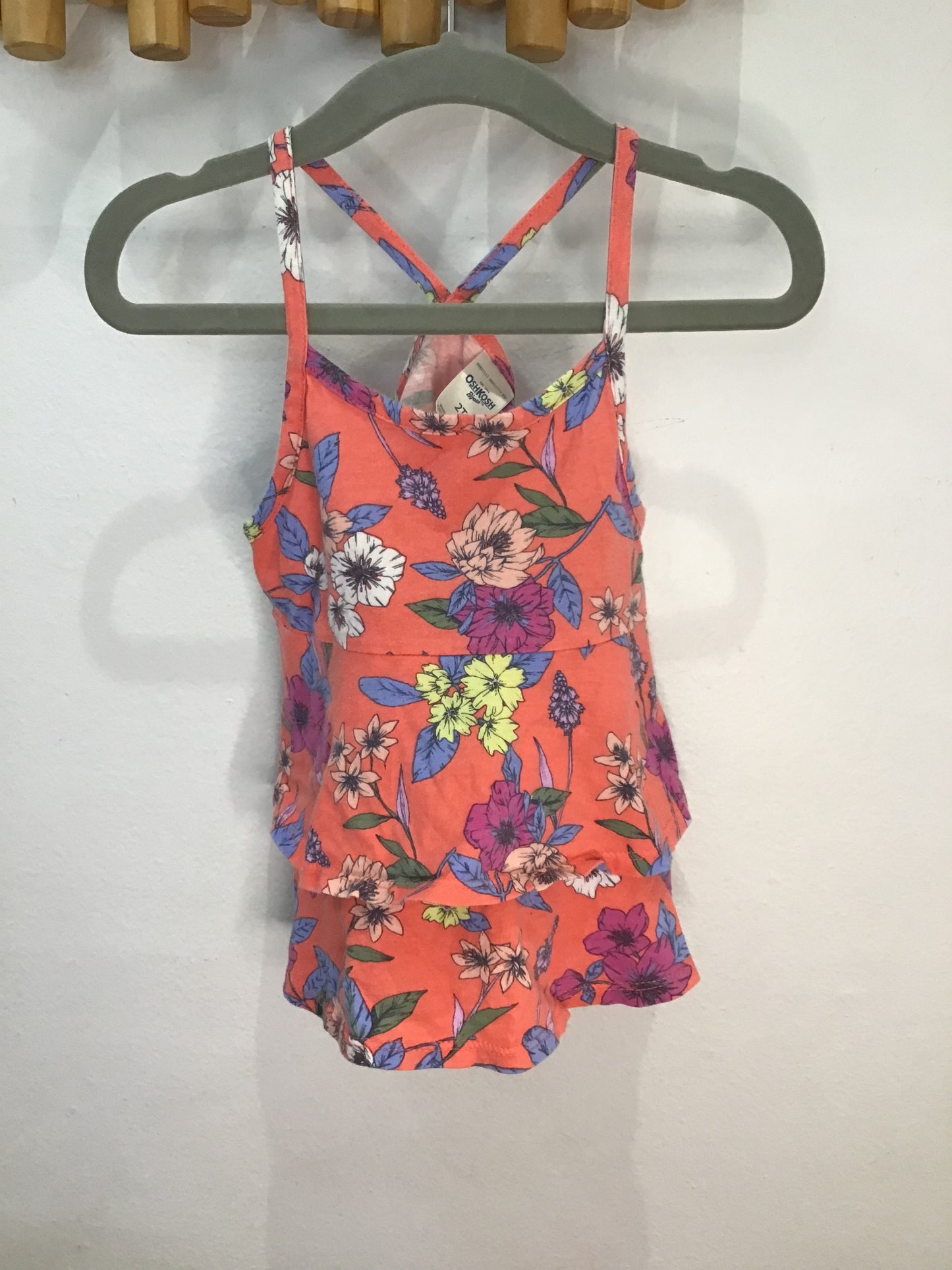 Tanktop orange flowers 2y